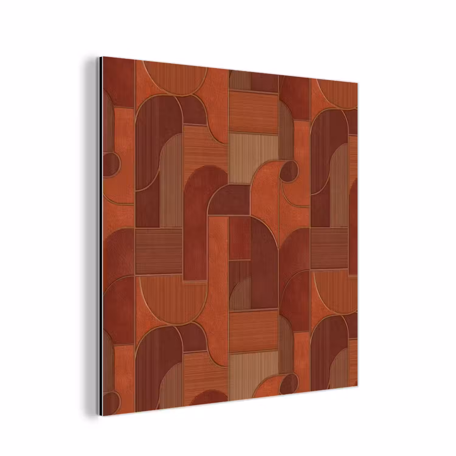 Geometrisch - Abstract - Textuur - Bruin aluminium wit klein 46 -3d