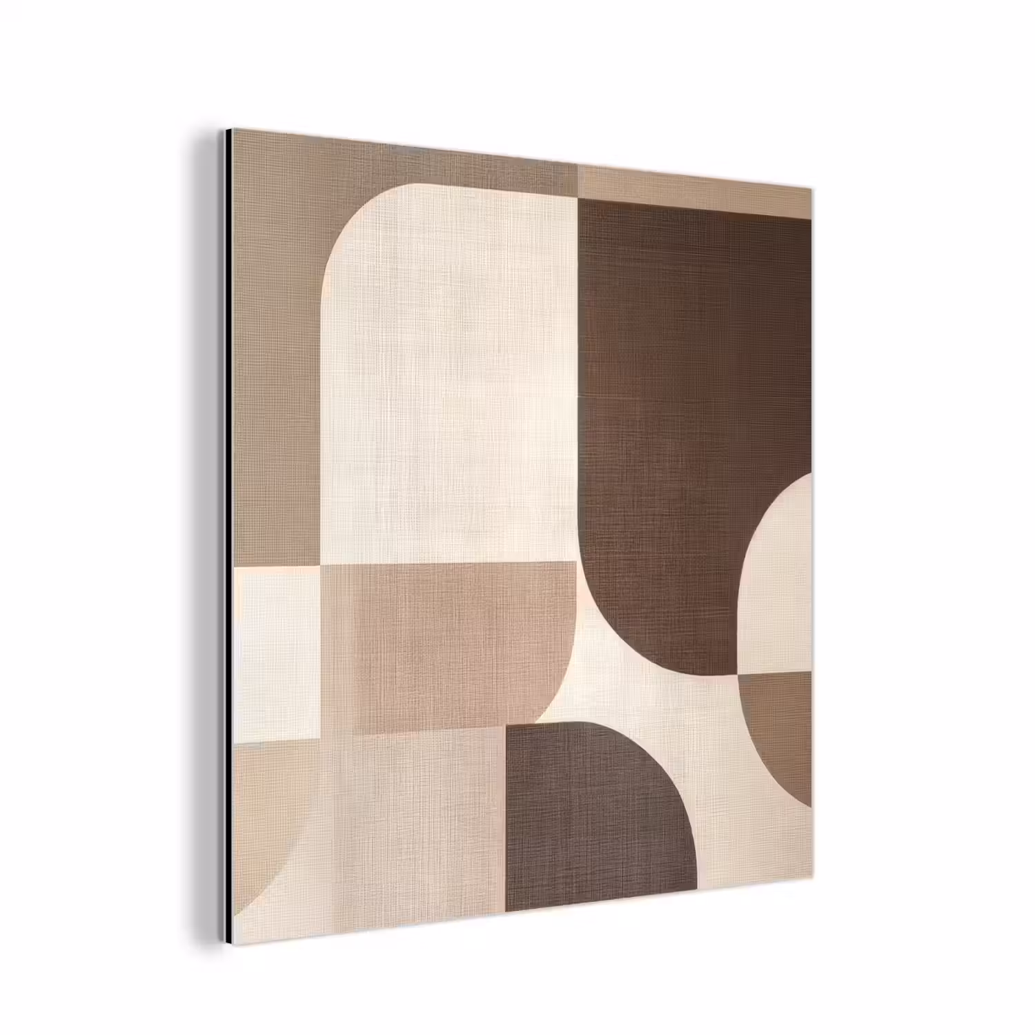 Geometrisch - Geweven structuur - Modern aluminium wit klein -3d
