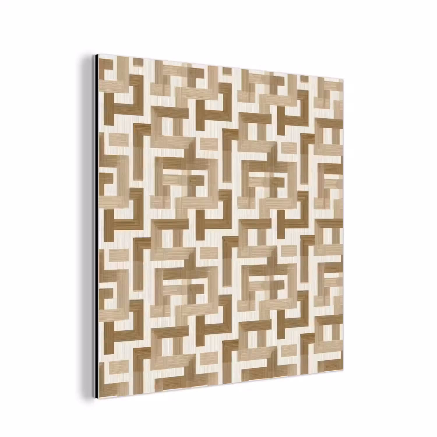 Geometrisch - Retro - Bruin aluminium wit klein 46 -3d