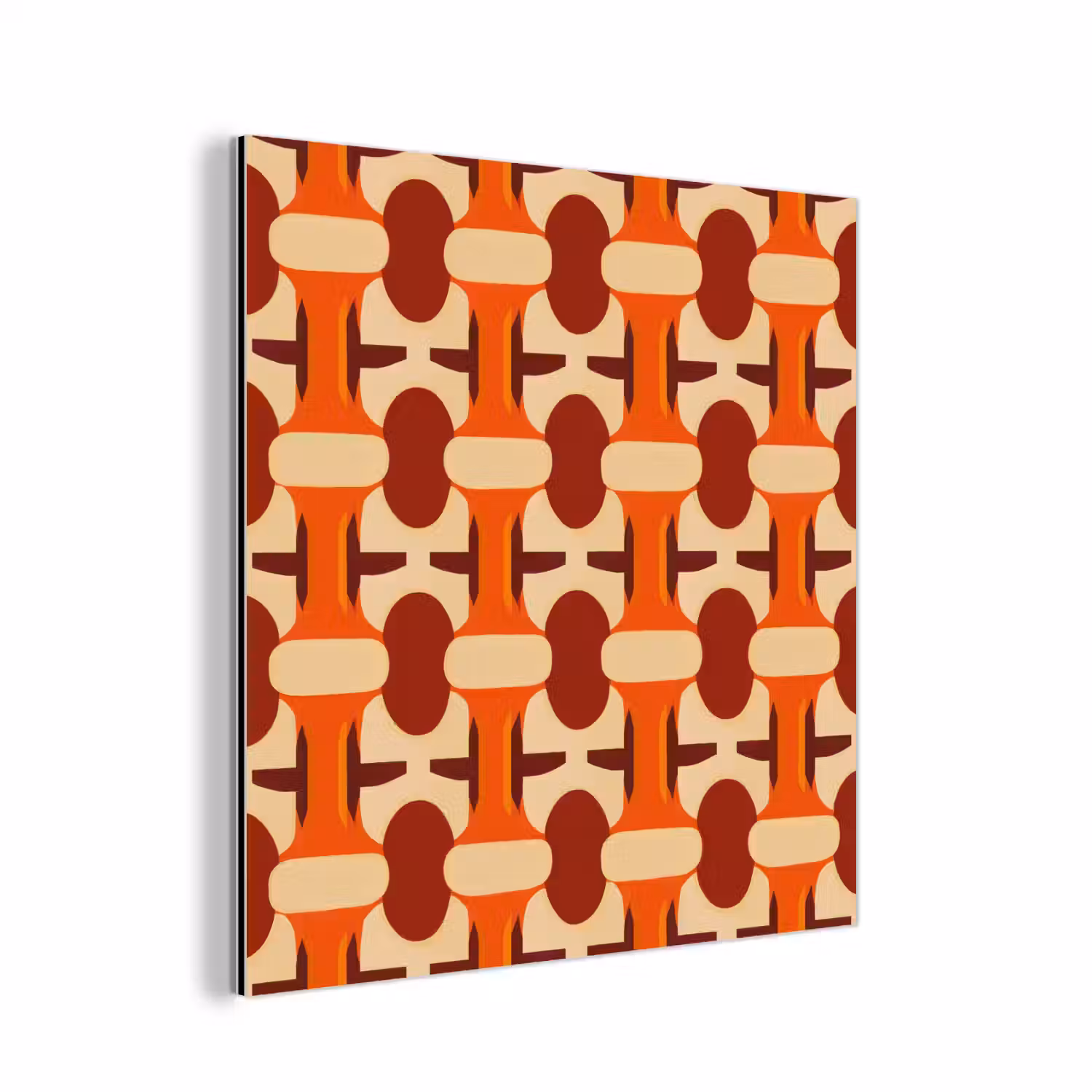 Geometrisch - Retro - Oranje aluminium wit klein 46 -3d