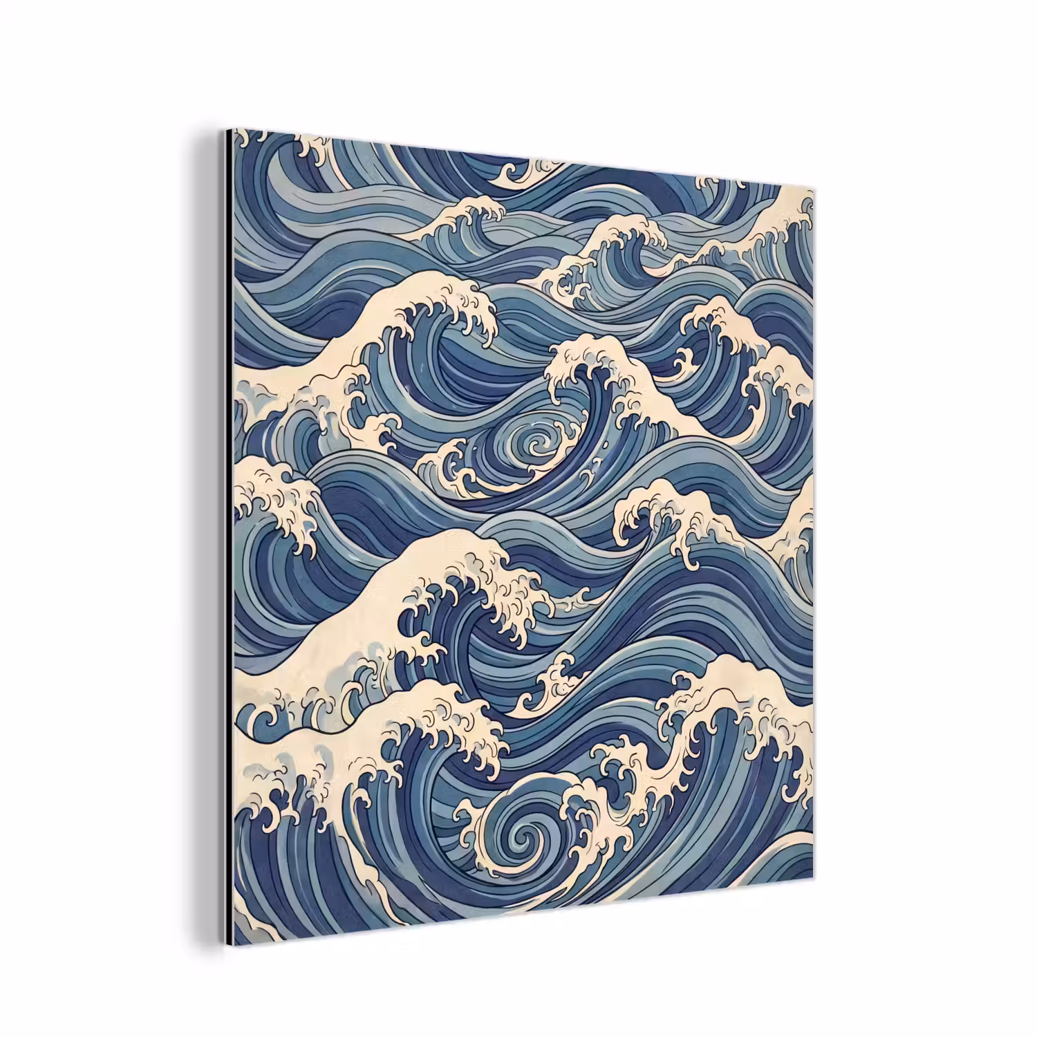 Golven - Zee - Natuur - Abstract - Blauw aluminium wit klein -3d