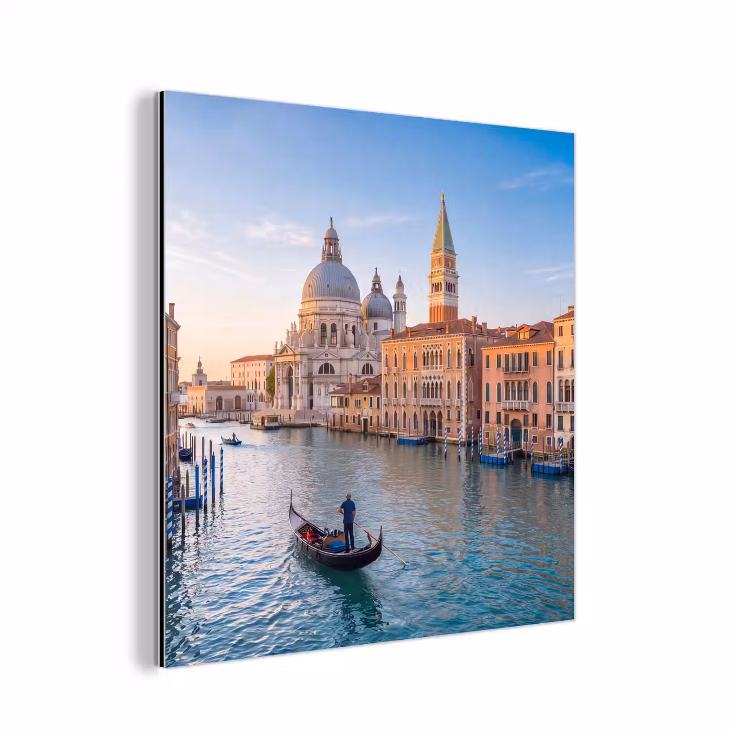 Gondel - Venetië - Kanaal - Stadsgezicht - Avondlicht aluminium wit klein -3d