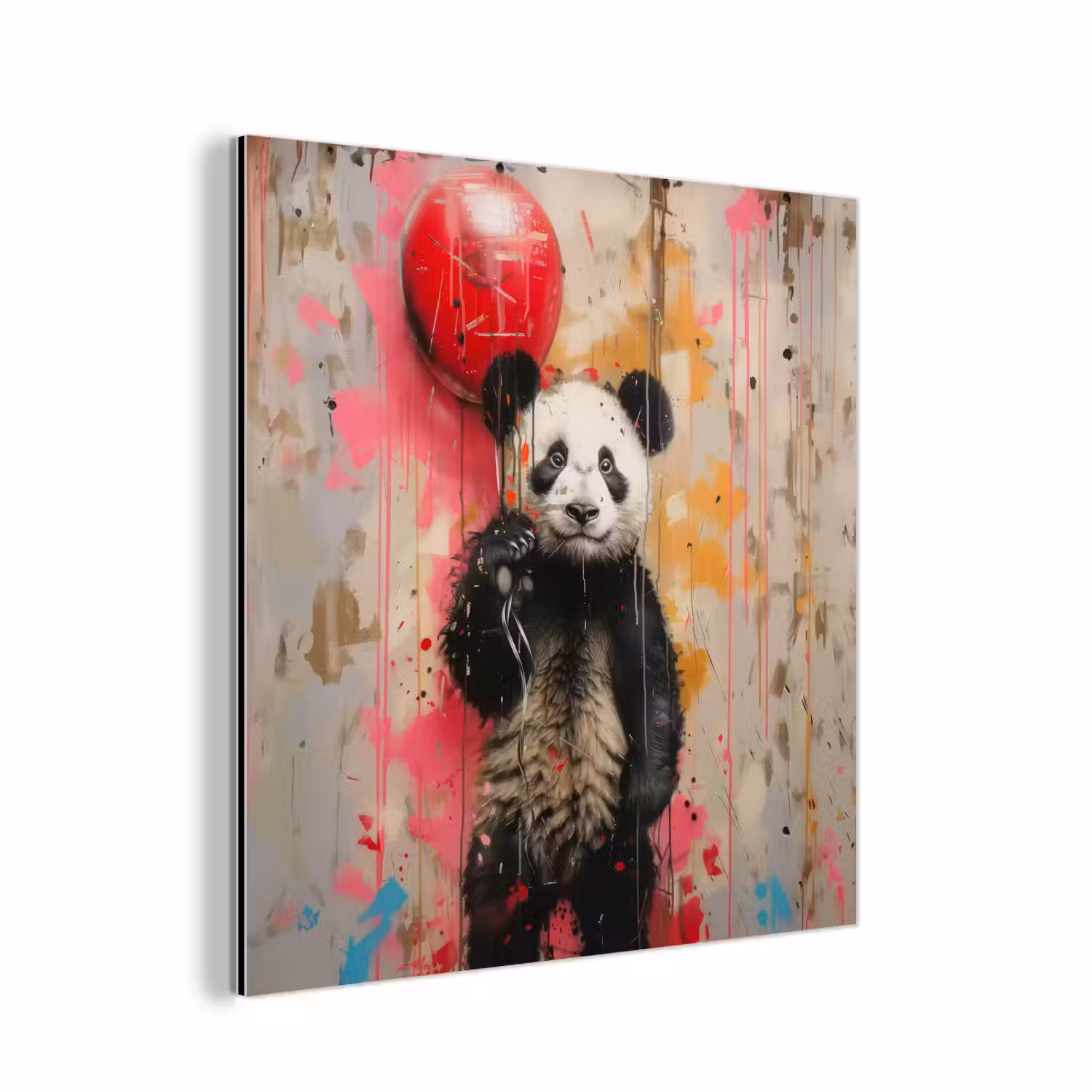 Graffiti - Panda - Ballon - Street art - Banksy aluminium wit klein -3d