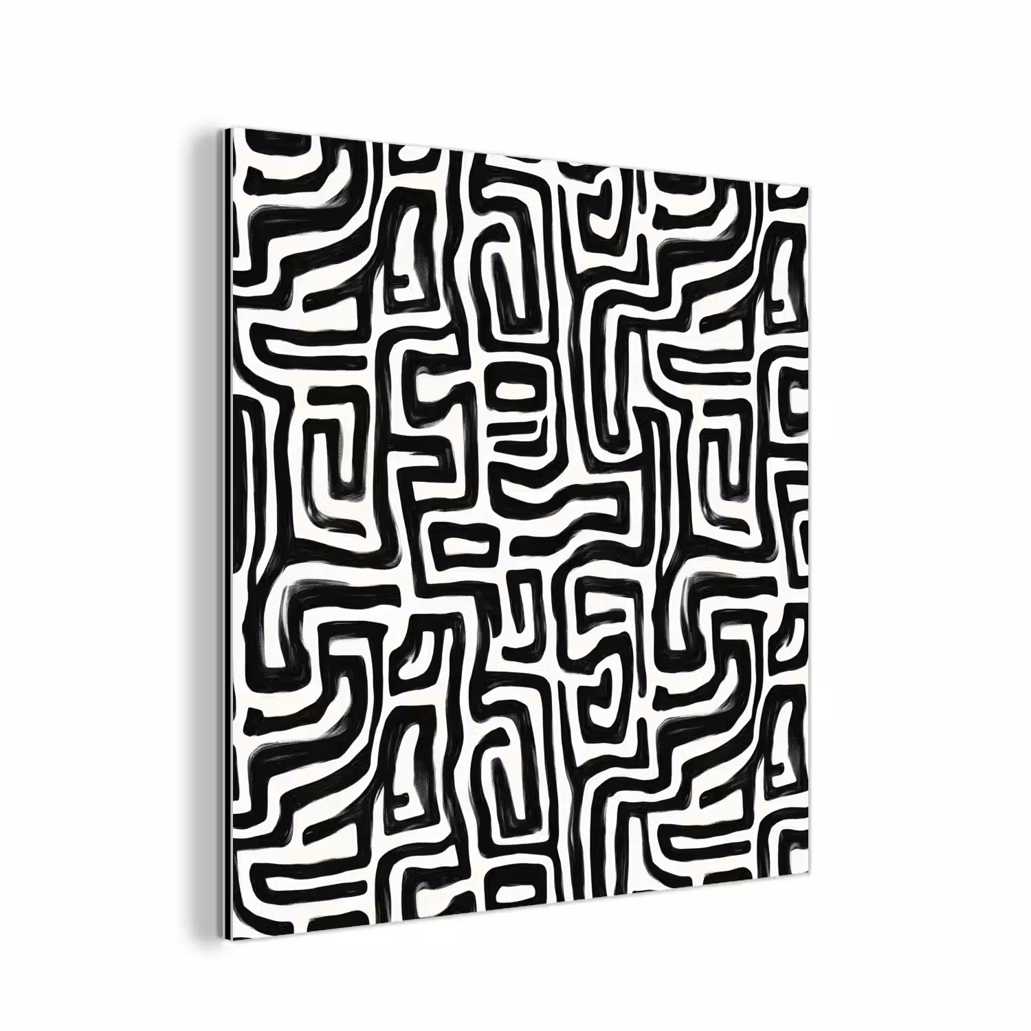 Grafisch - Lijnen - Zwart - Wit aluminium wit klein 46 -3d