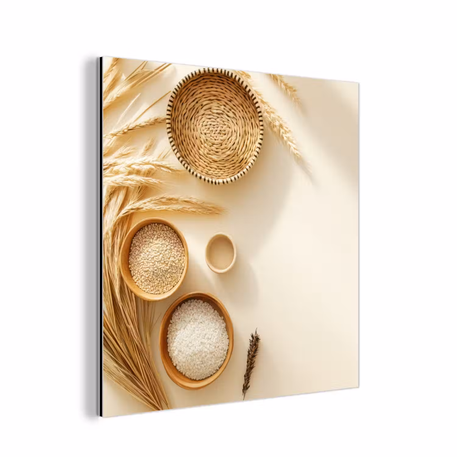 Granen - Hout - Kom - Beige aluminium wit klein -3d