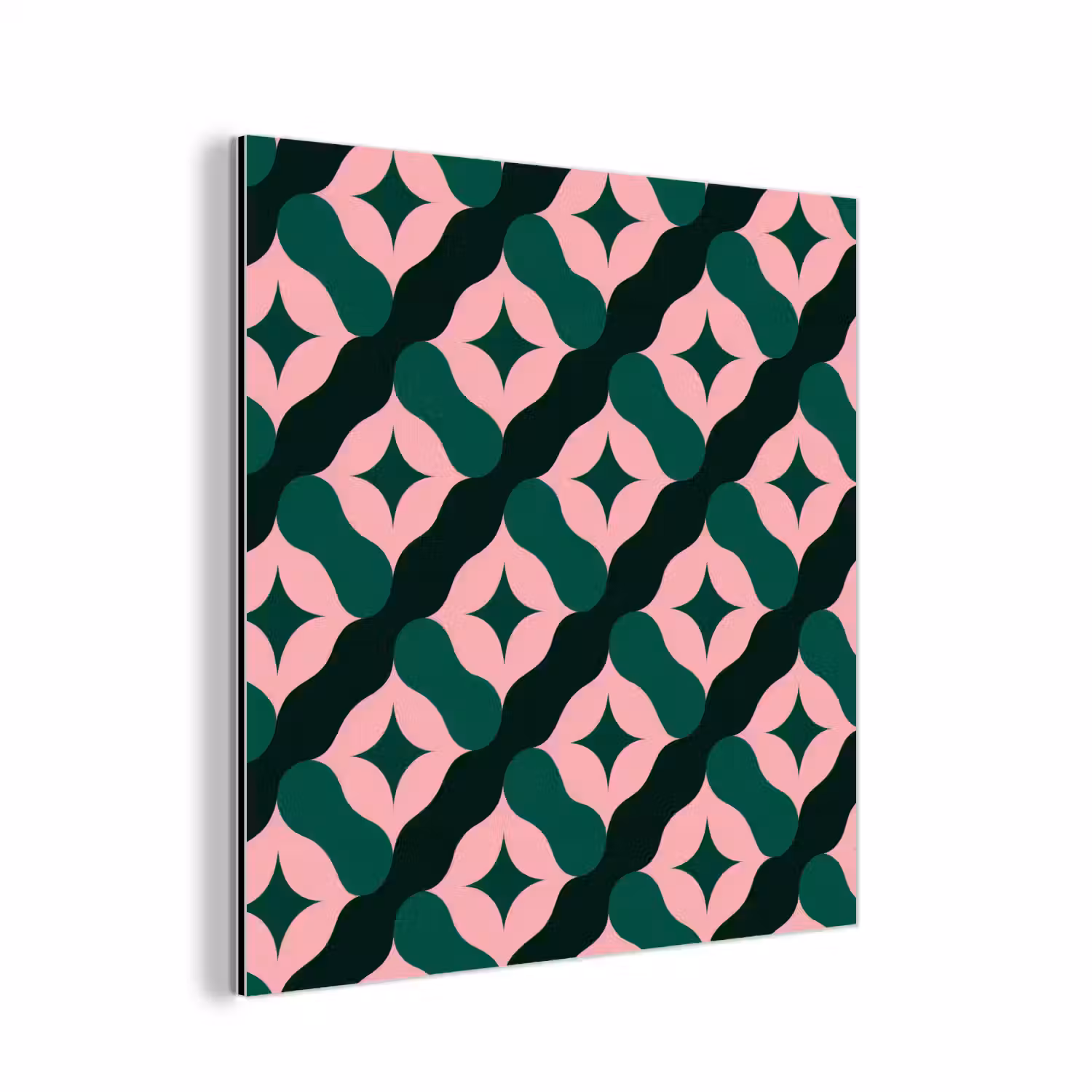 Groen - Roze - Retro - Sterren aluminium wit klein 46 -3d