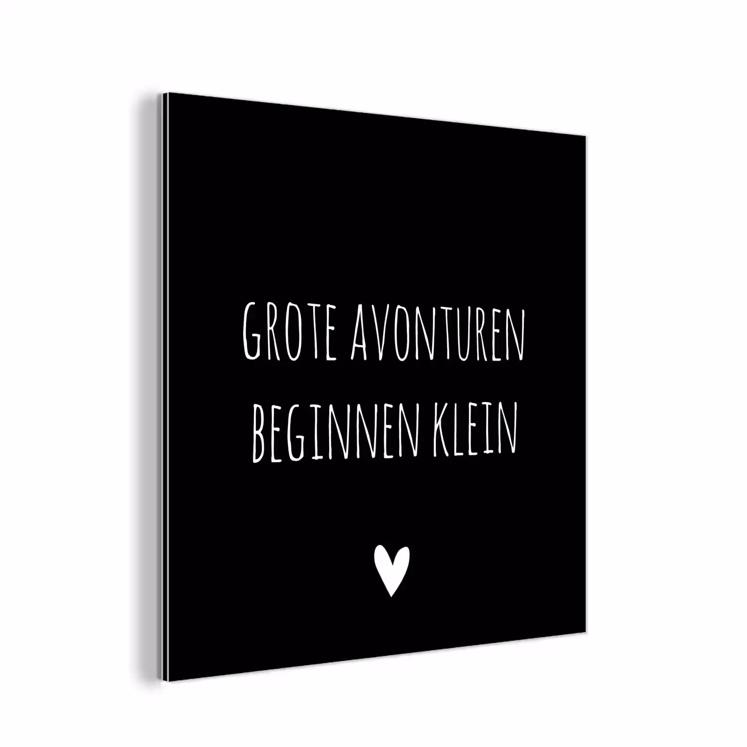 Grote avonturen beginnen klein - Spreuken - Quotes aluminium wit klein -3d