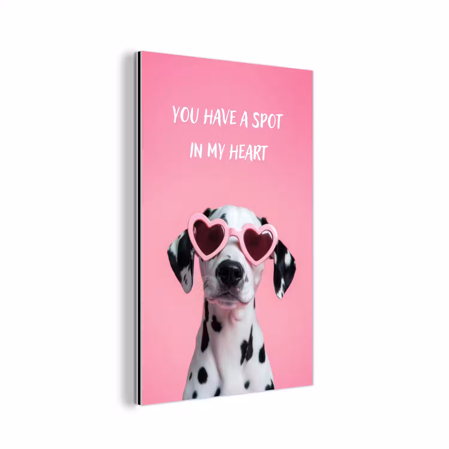 Hartjes - Hond - Valentijn - Roze aluminium wit klein -3d