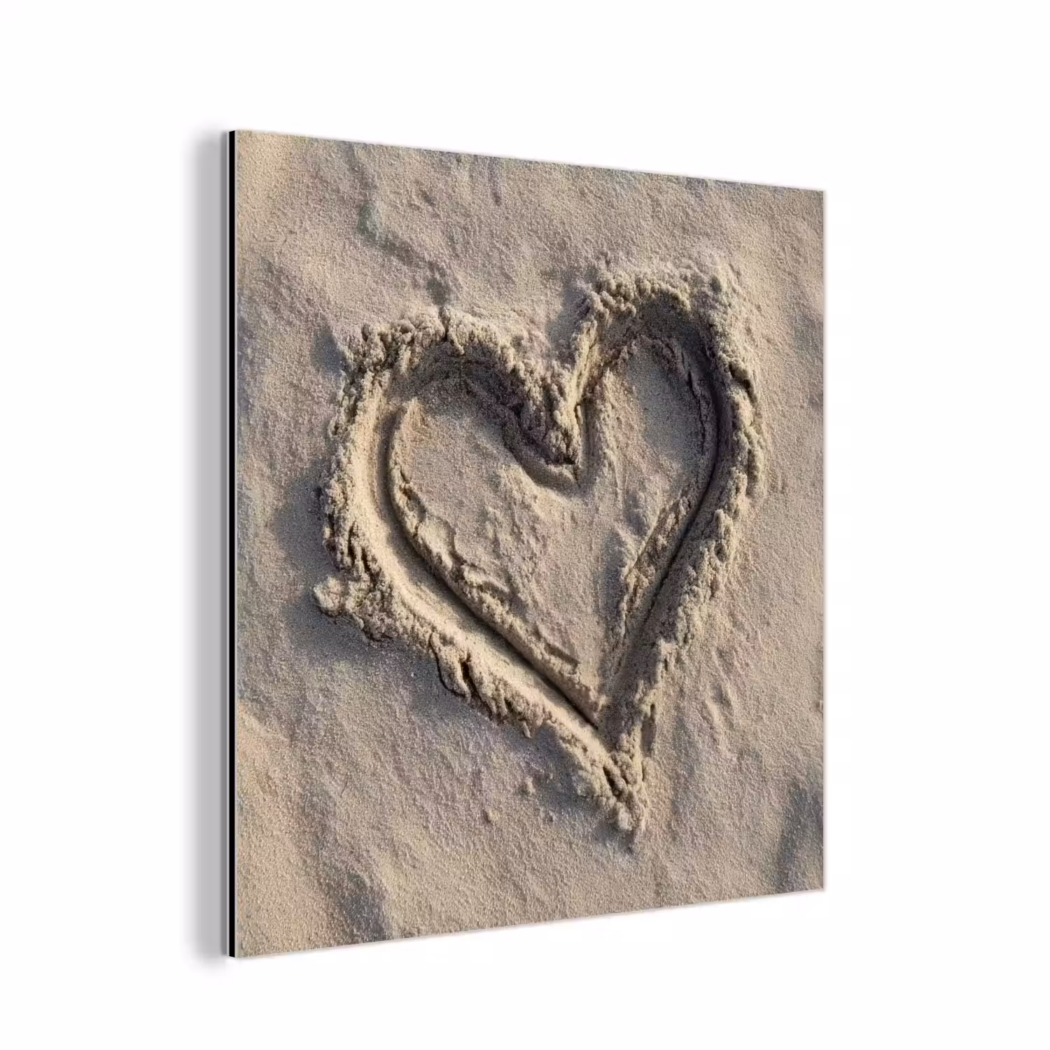 Hartvorm - Getekend - Beige - Zand aluminium wit klein -3d
