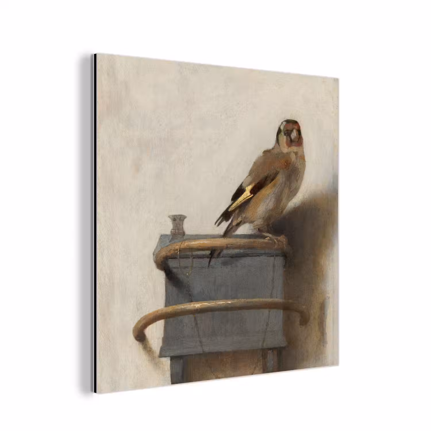 Het puttertje - Carel Fabritius aluminium wit klein -3d