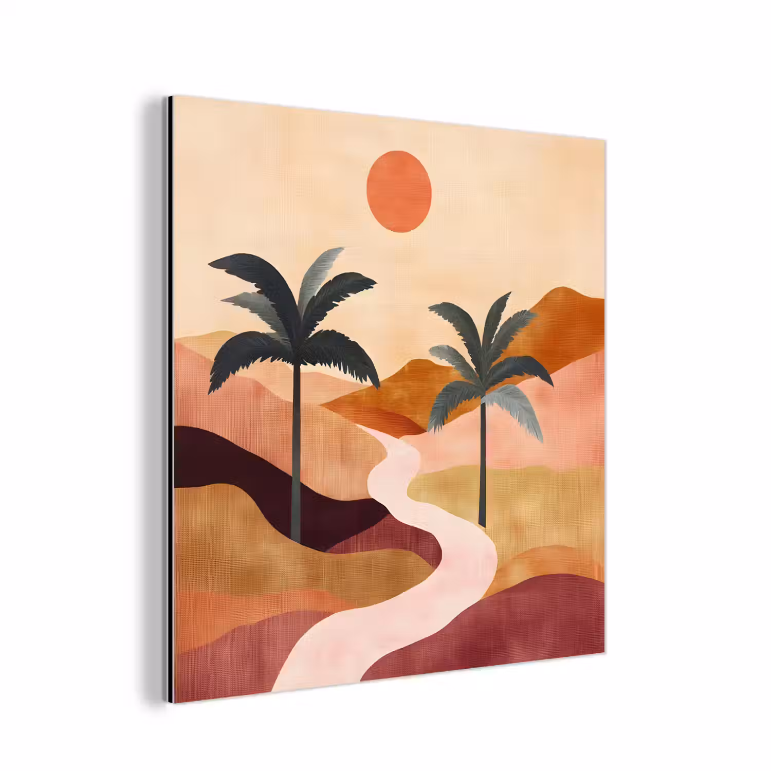 Heuvels - Palmbomen - Abstract aluminium wit klein -3d