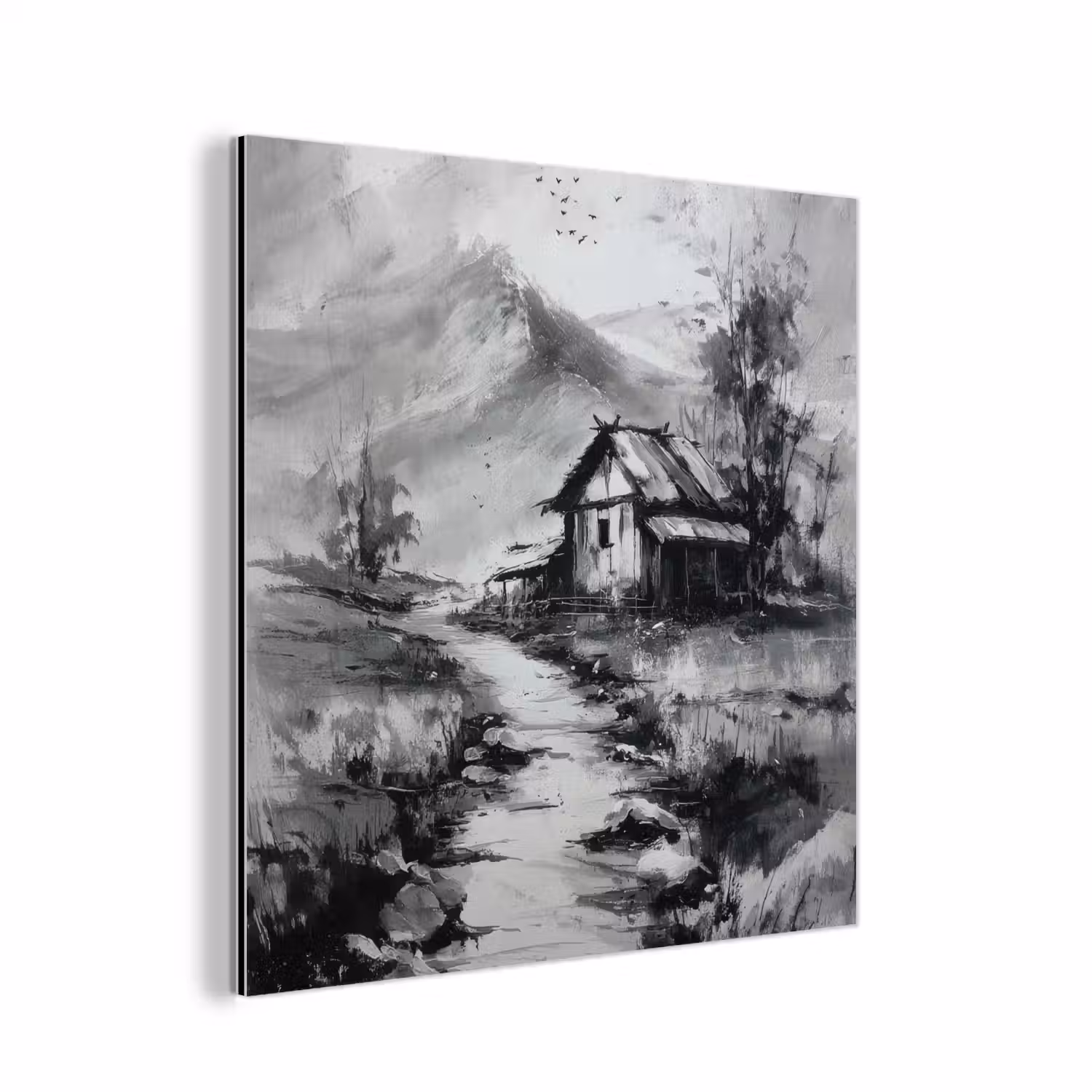 Hut - Grijs - Bergen - Mistig aluminium wit klein -3d