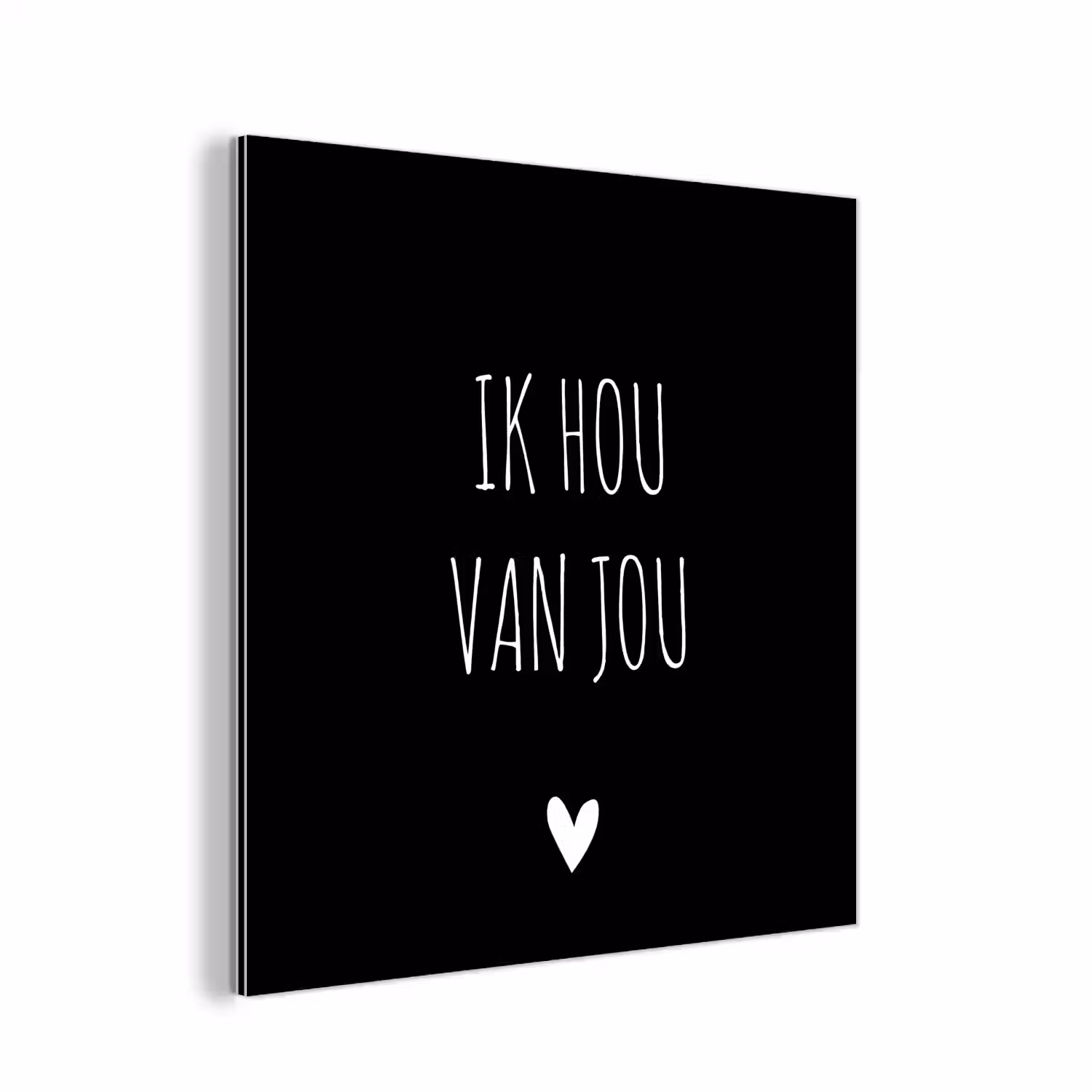 Ik hou van jou - Spreuken - Quotes aluminium wit klein -3d