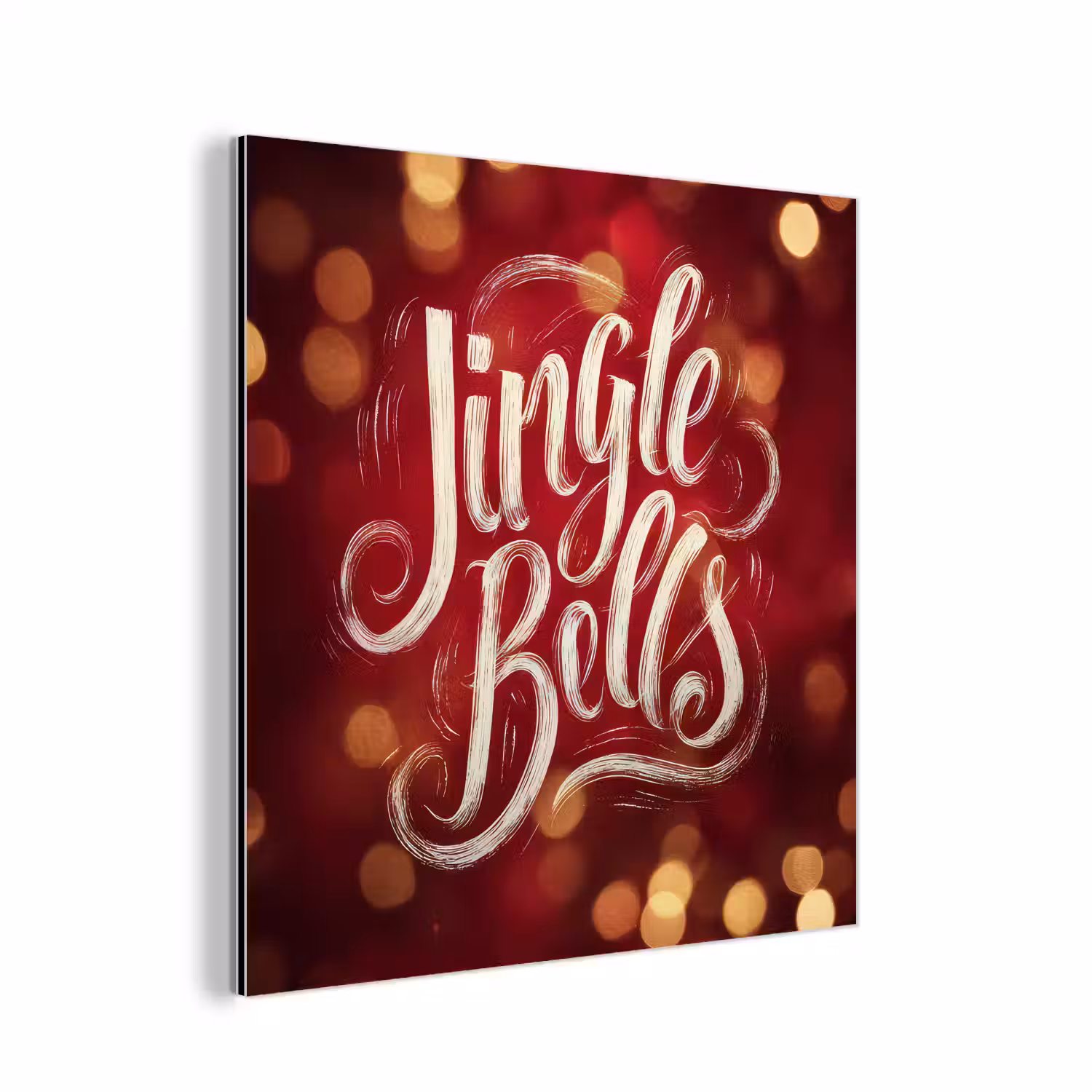 Jingle - Bells - Kerst - Rood aluminium wit klein -3d
