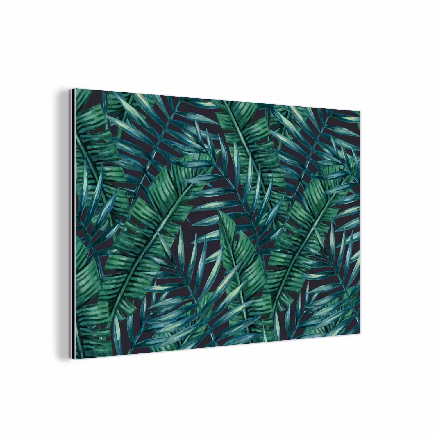 Jungle - Bladeren - Tropisch aluminium wit klein -3d
