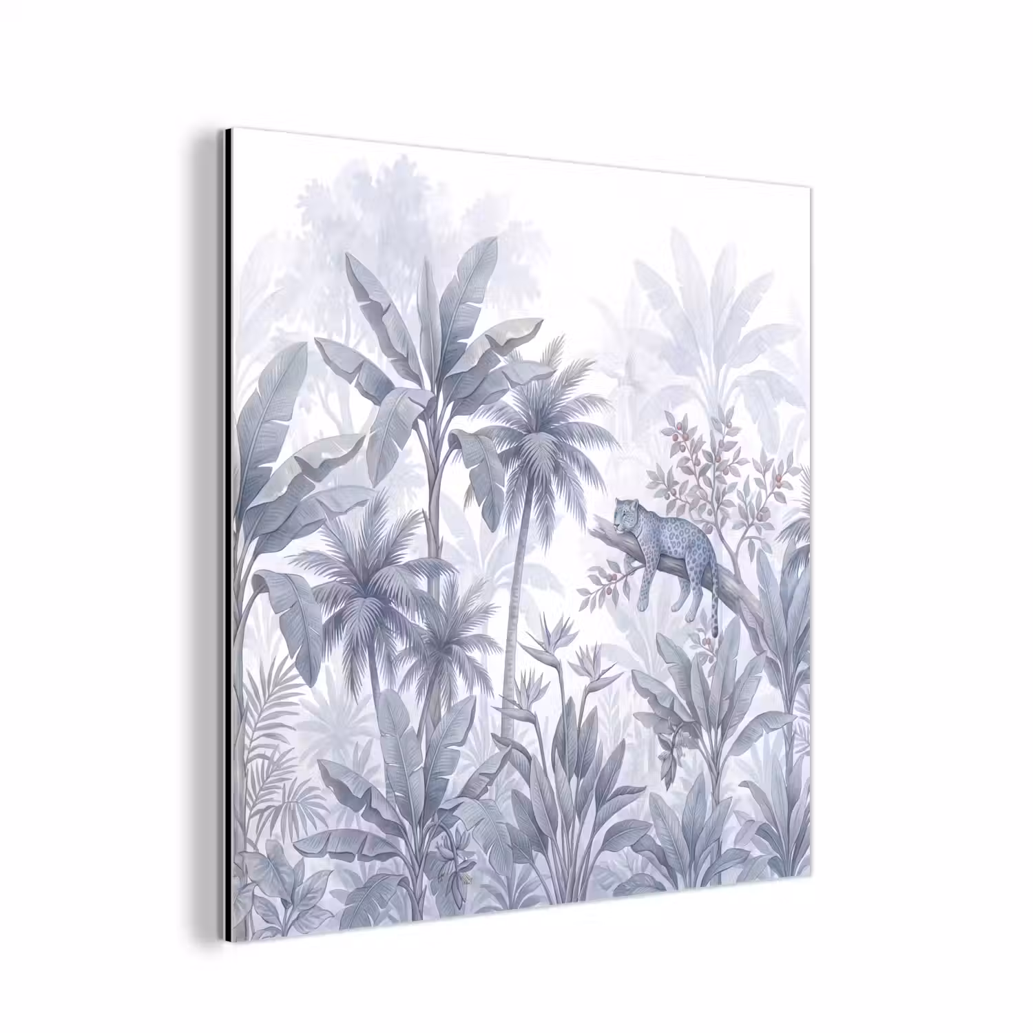 Kat - Tropisch bos - Modern - Grijs aluminium wit klein -3d