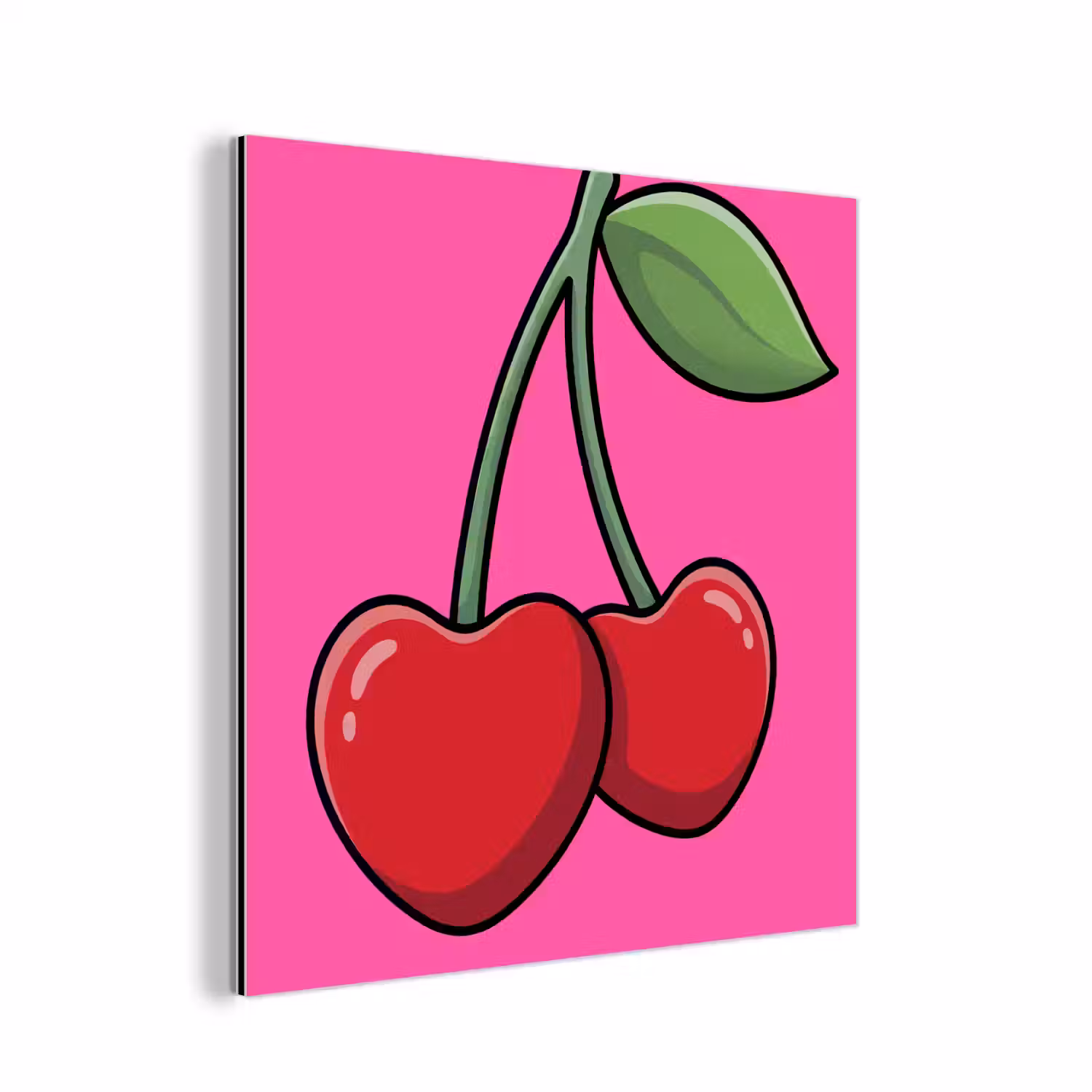 Kers - Roze - Fruit aluminium wit klein -3d