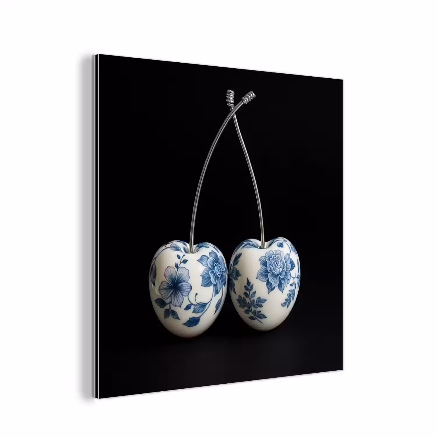 Kersen - Delfts blauw - Fruit aluminium wit klein -3d