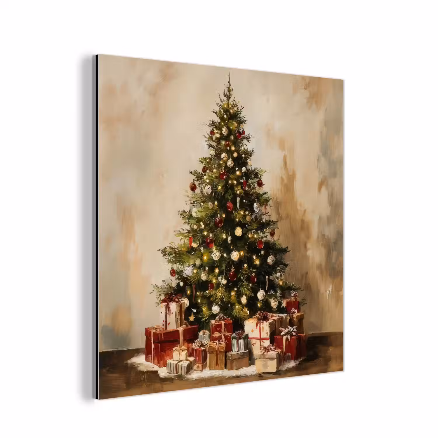 Kerstboom - Versierd - Kleurrijk aluminium wit klein -3d