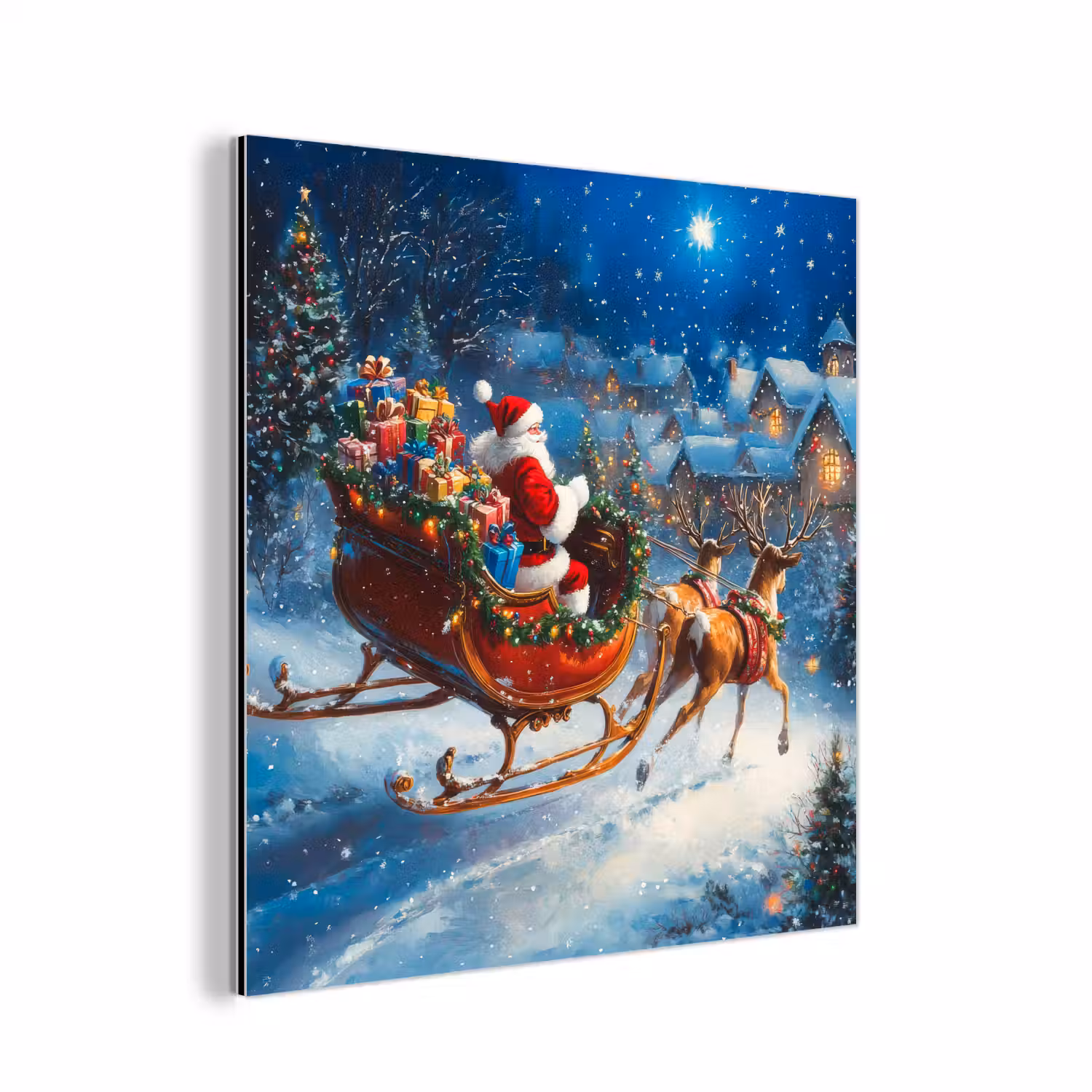 Kerstman - Rendier - Kerst - Sneeuw aluminium wit klein -3d