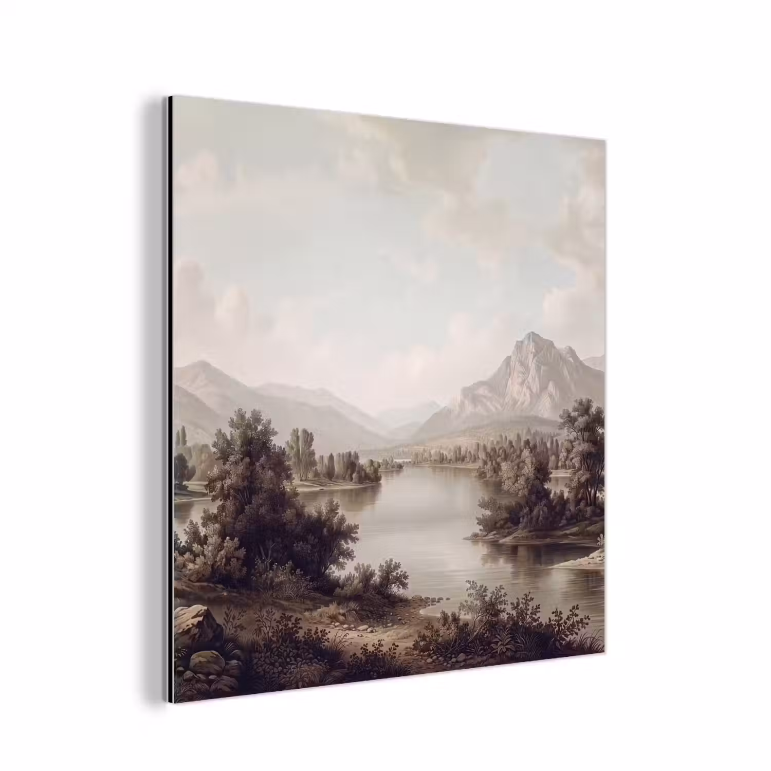 Klassiek - Landschap - Sereen aluminium wit klein -3d