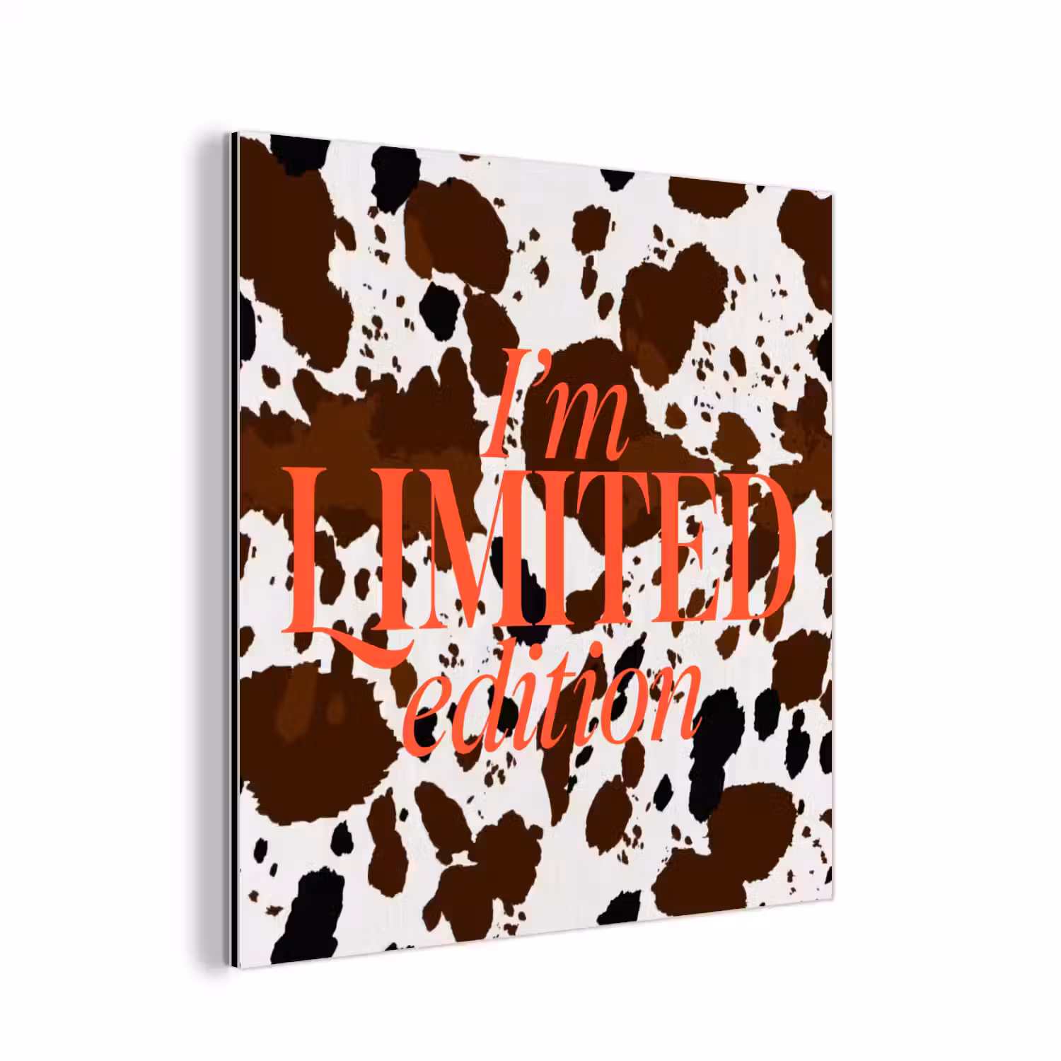 Koeienprint - Limited edition - Rood aluminium wit klein -3d
