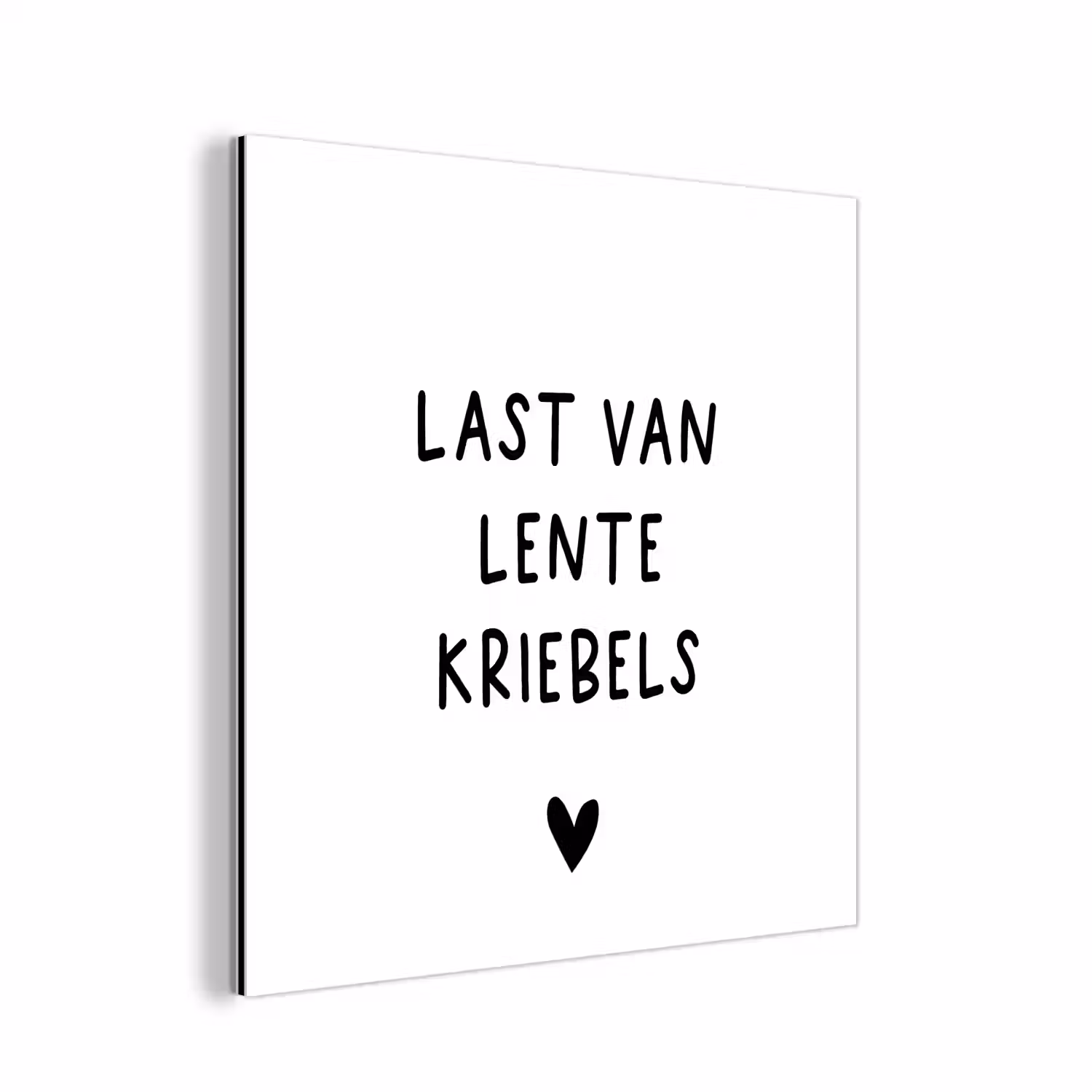 Last van lentekriebels - Spreuken - Quotes aluminium wit klein -3d