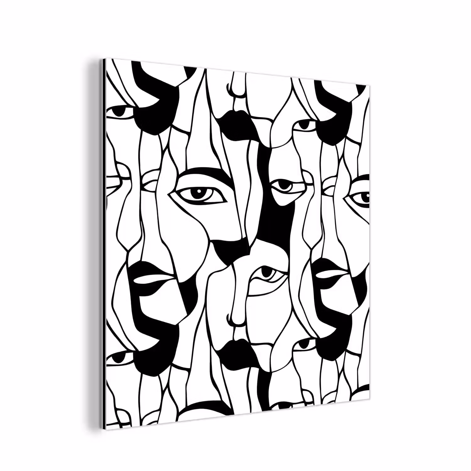 Lijnen - Gezichten - Zwart - Wit aluminium wit klein 46 -3d