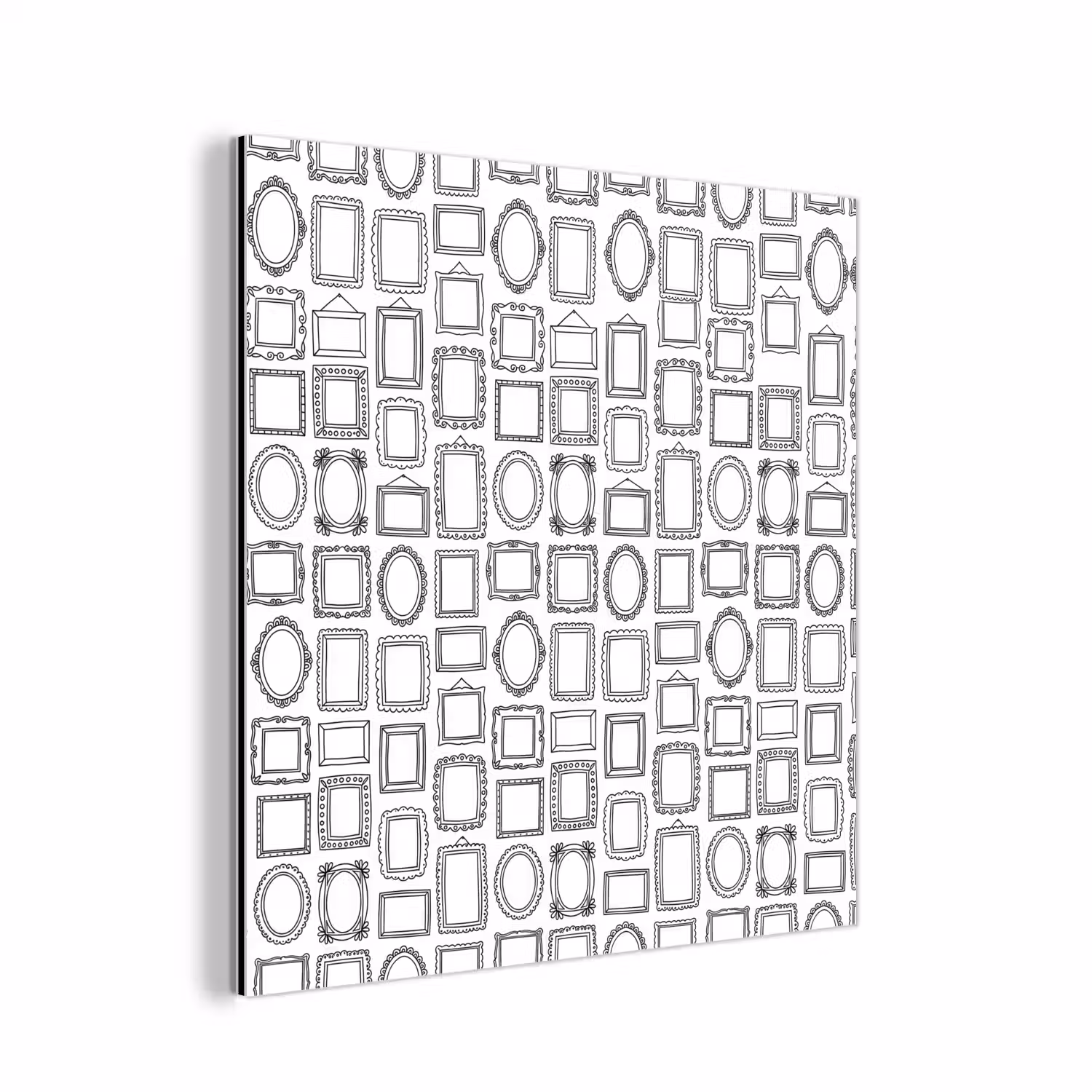 Lijsten - Patroon - Decoratie - Schets - Zwart-wit aluminium wit klein -3d
