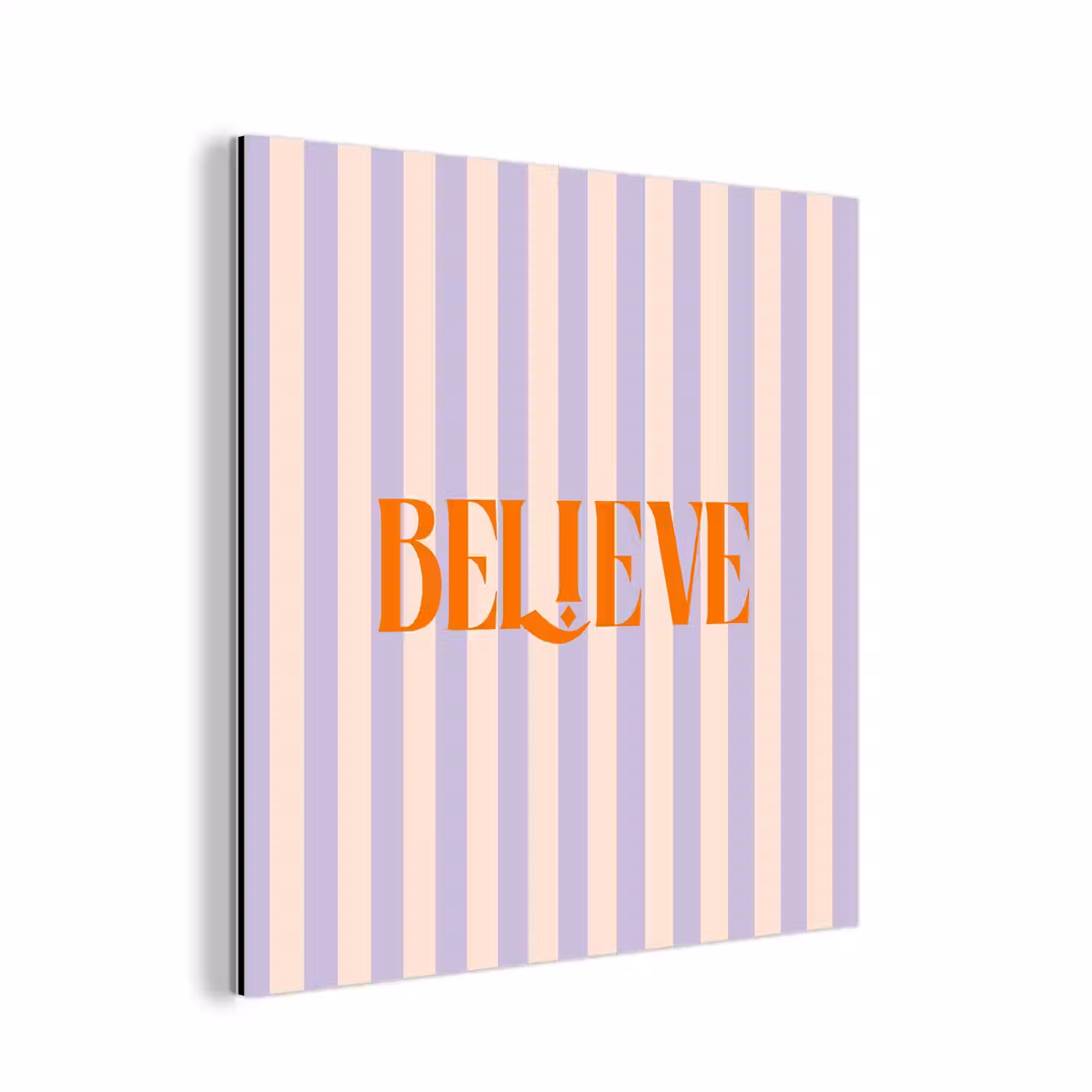 Lila - Oranje - Strepen - Believe aluminium wit klein -3d