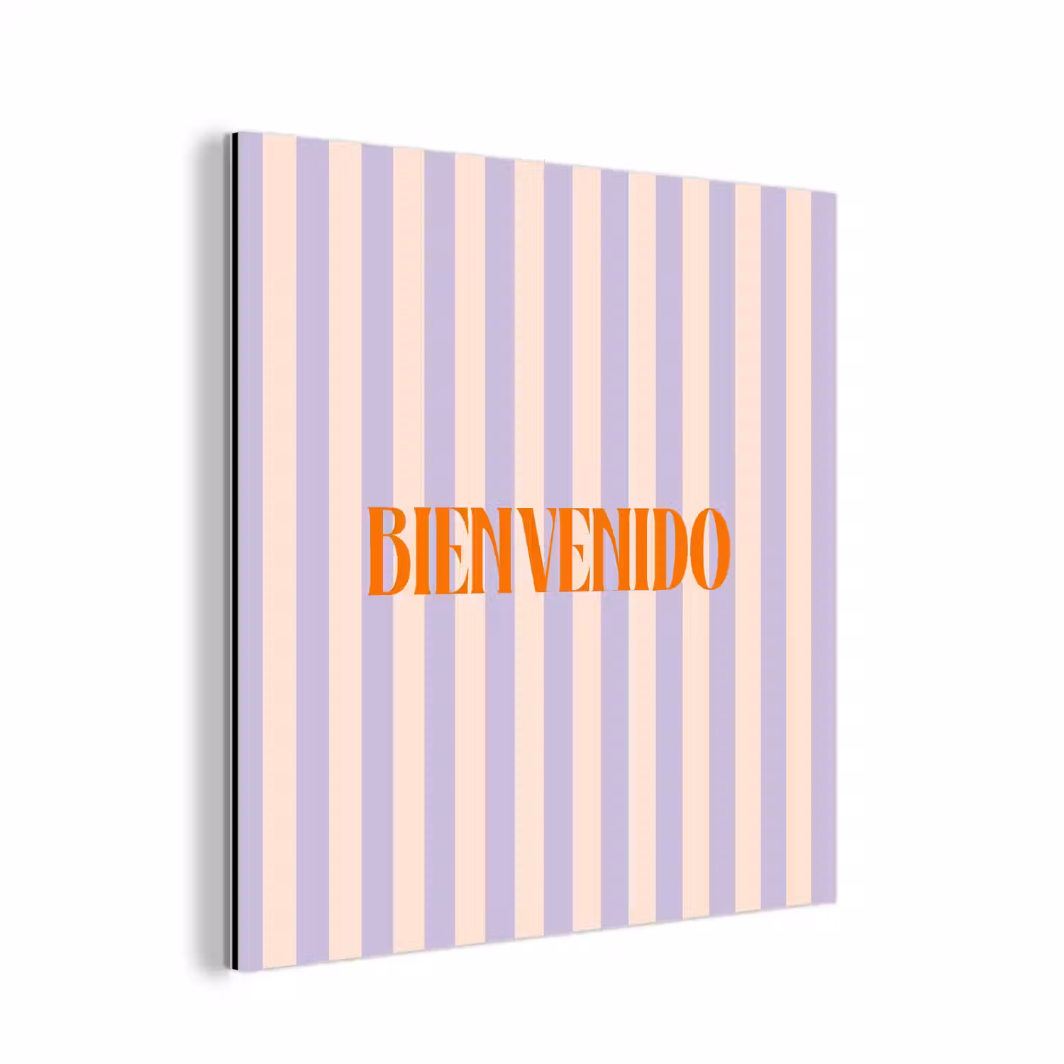 Lila - Oranje - Strepen - Bienvenido aluminium wit klein -3d