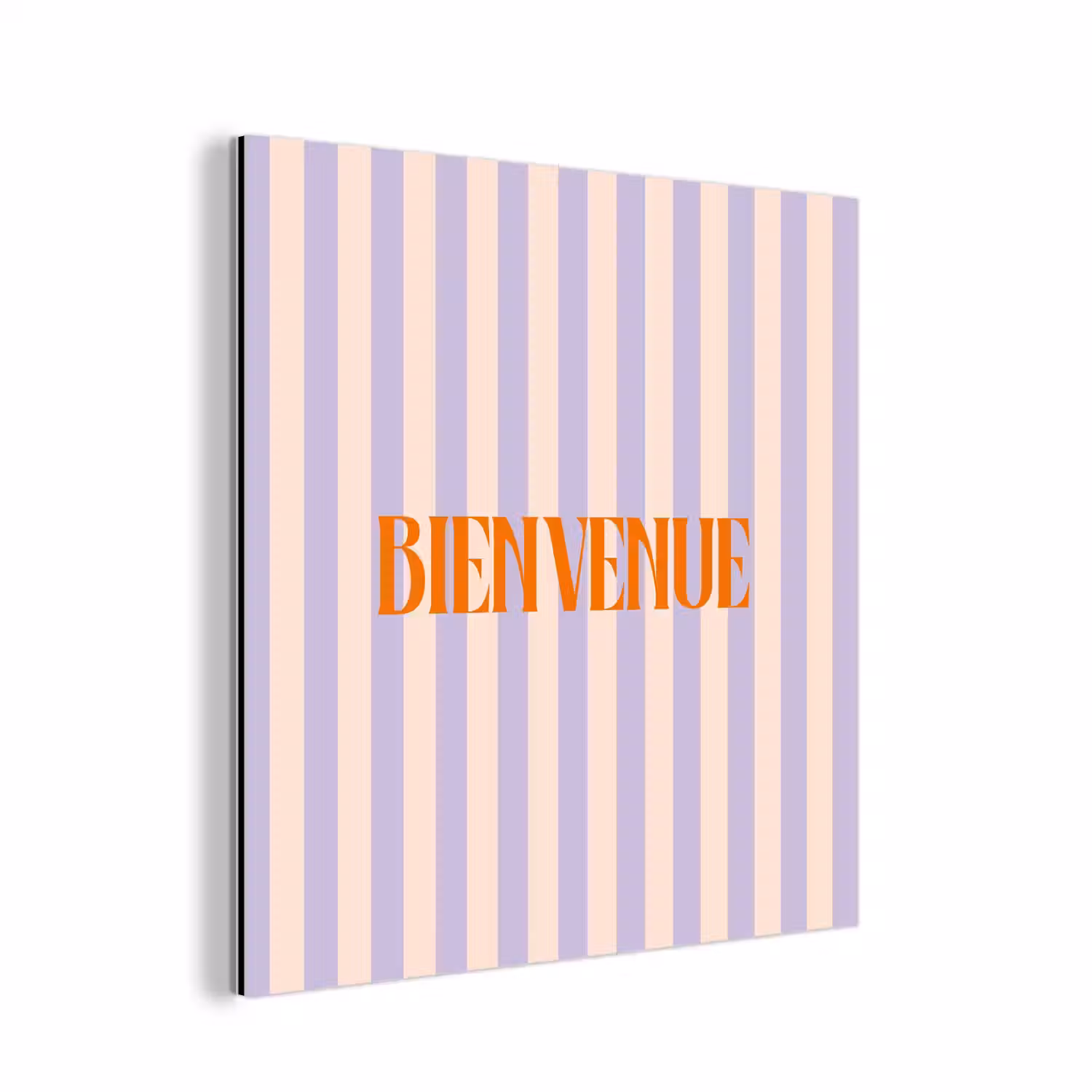 Lila - Oranje - Strepen - Bienvenue aluminium wit klein -3d
