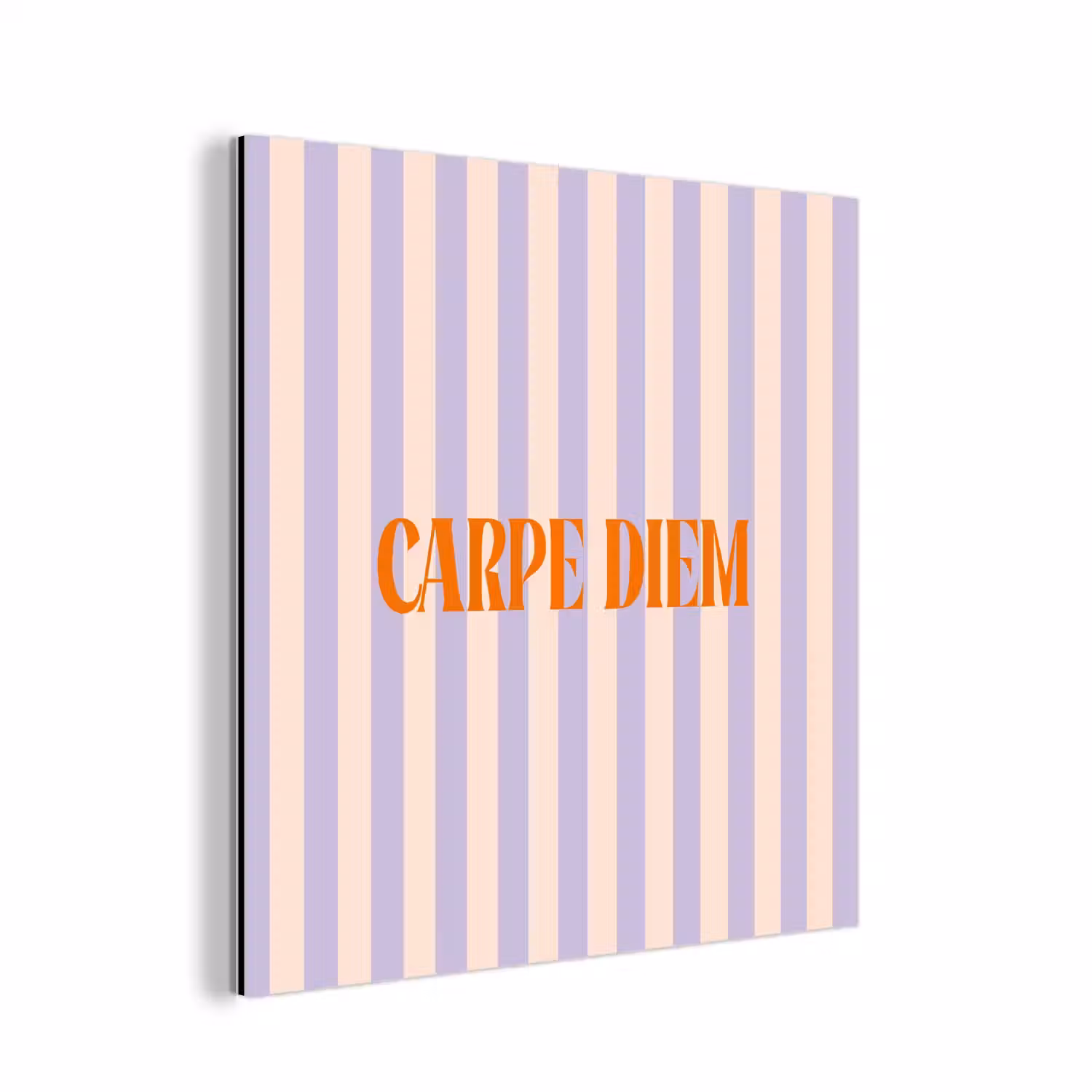 Lila - Oranje - Strepen - Carpe Diem aluminium wit klein -3d