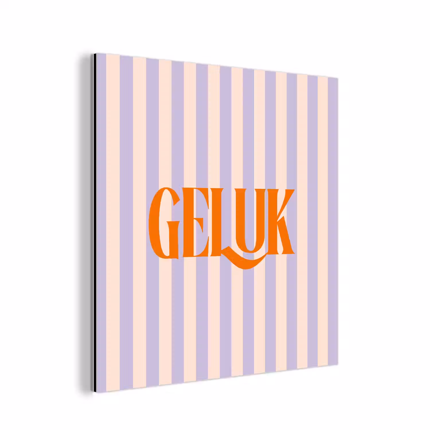 Lila - Oranje - Strepen - Geluk aluminium wit klein -3d