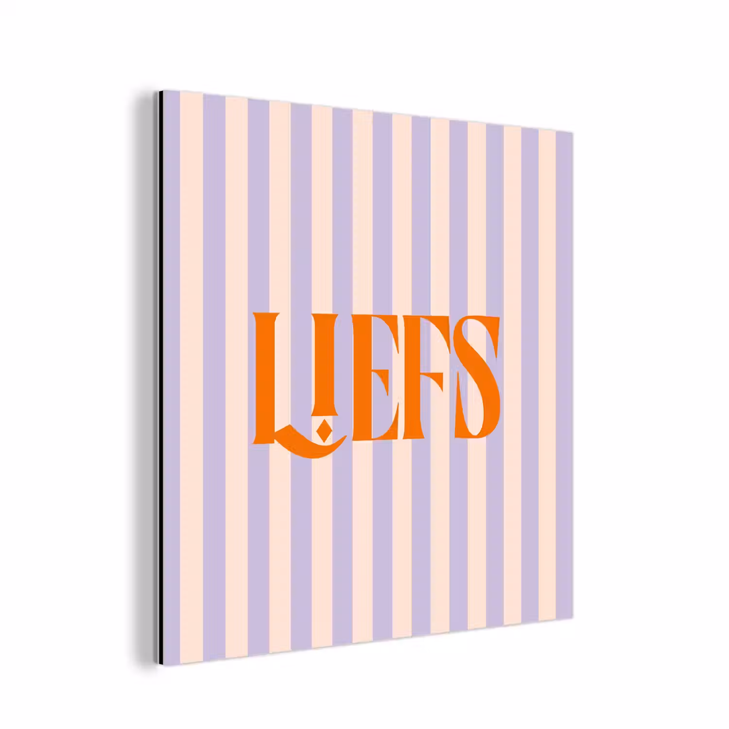 Lila - Oranje - Strepen - Liefs aluminium wit klein -3d