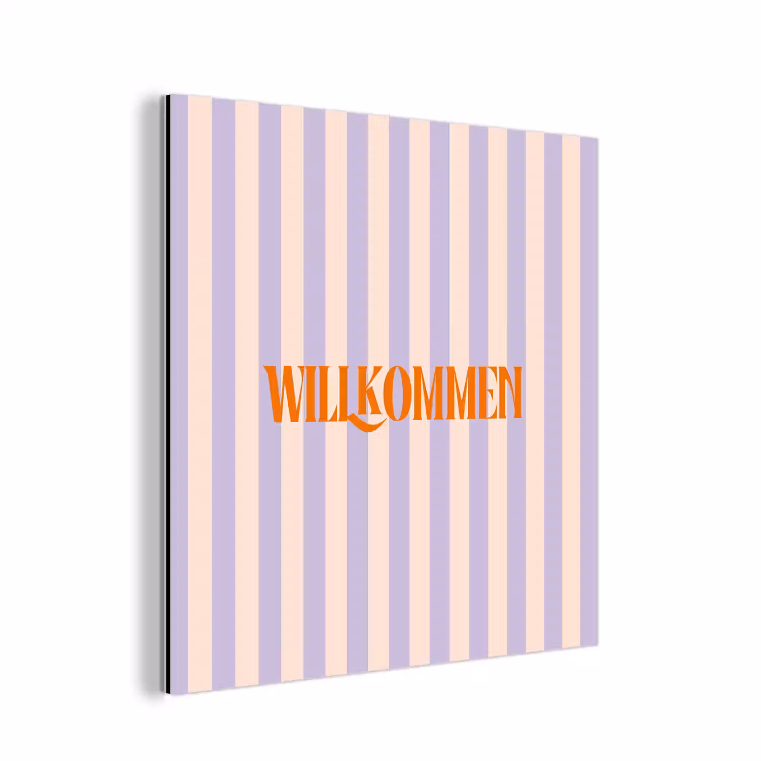 Lila - Oranje - Strepen - Wilkommen aluminium wit klein -3d