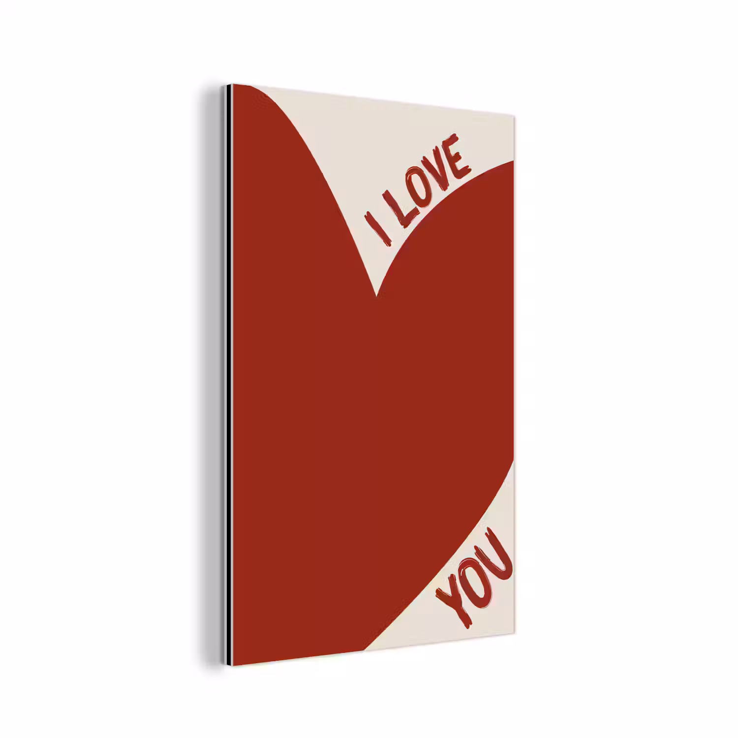 Loveyou - Rood - Hart aluminium wit klein -3d