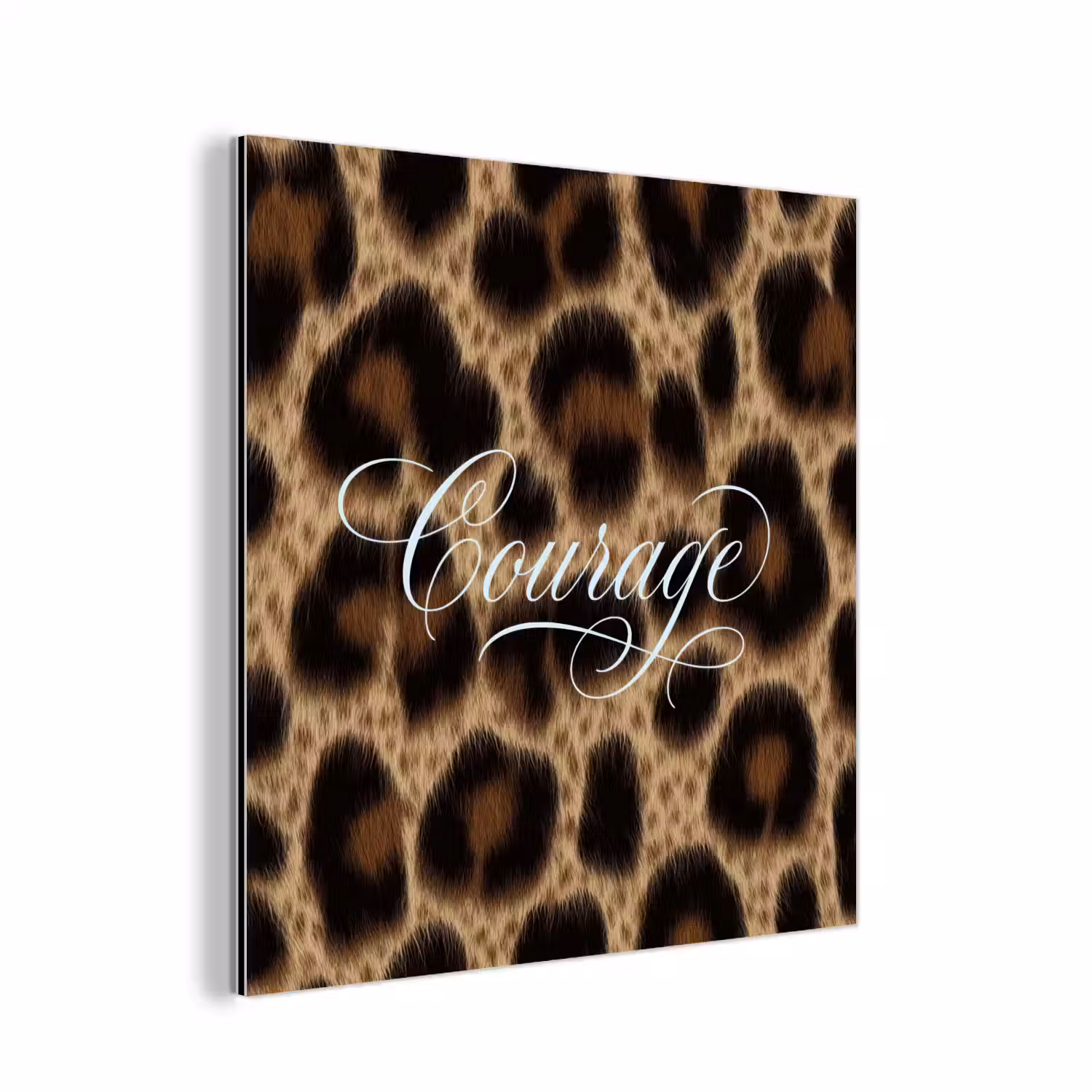 Luipaardprint - Bruin - Courage - Sierlijk aluminium wit klein -3d