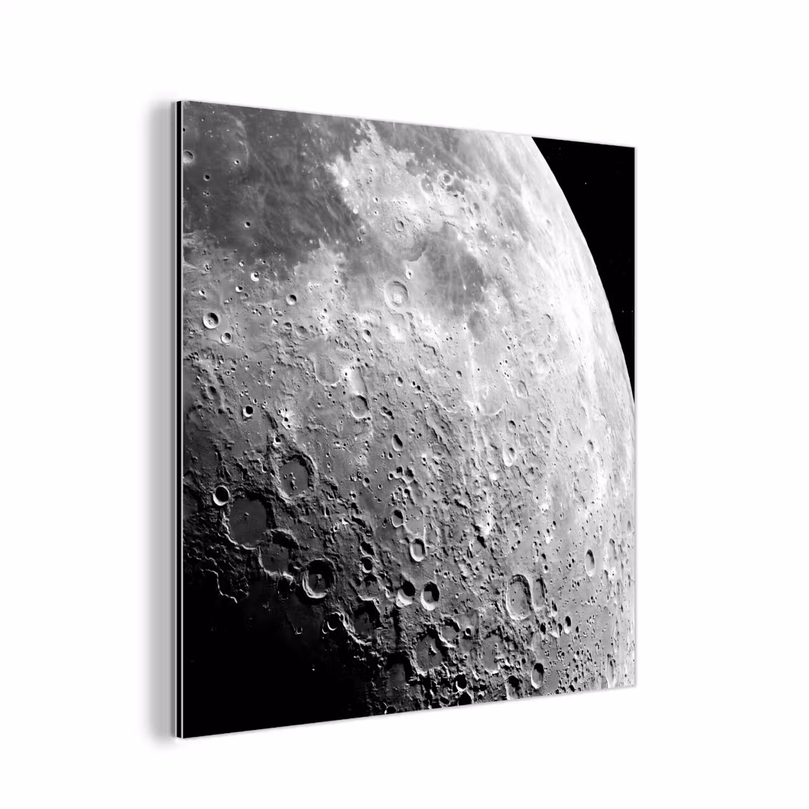 Aluminium schilderij - Maan - Kraters - Ruimte - Maan - Kraters - Ruimte aluminium wit klein