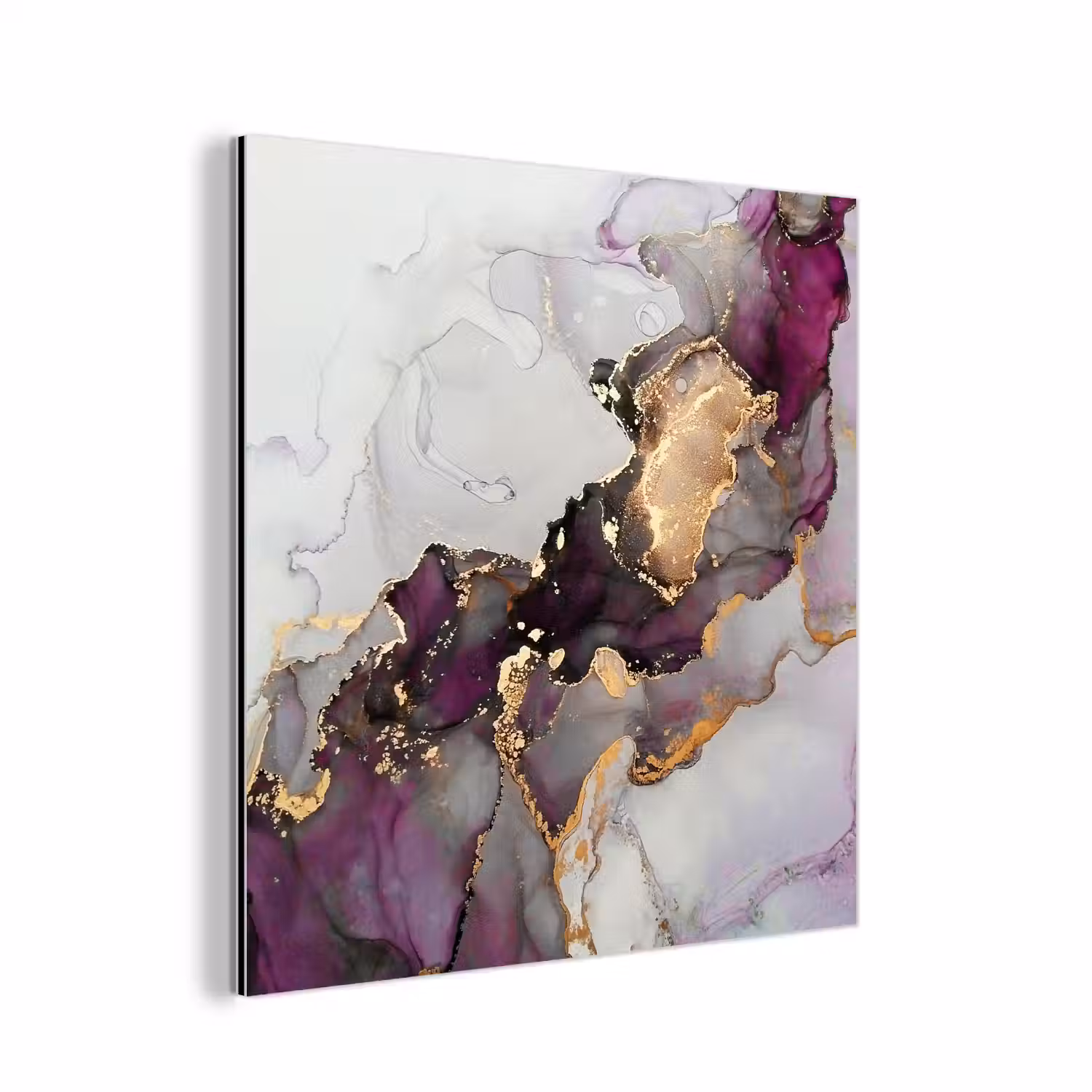 Marmer - Abstract - Goud - Paars aluminium wit klein -3d