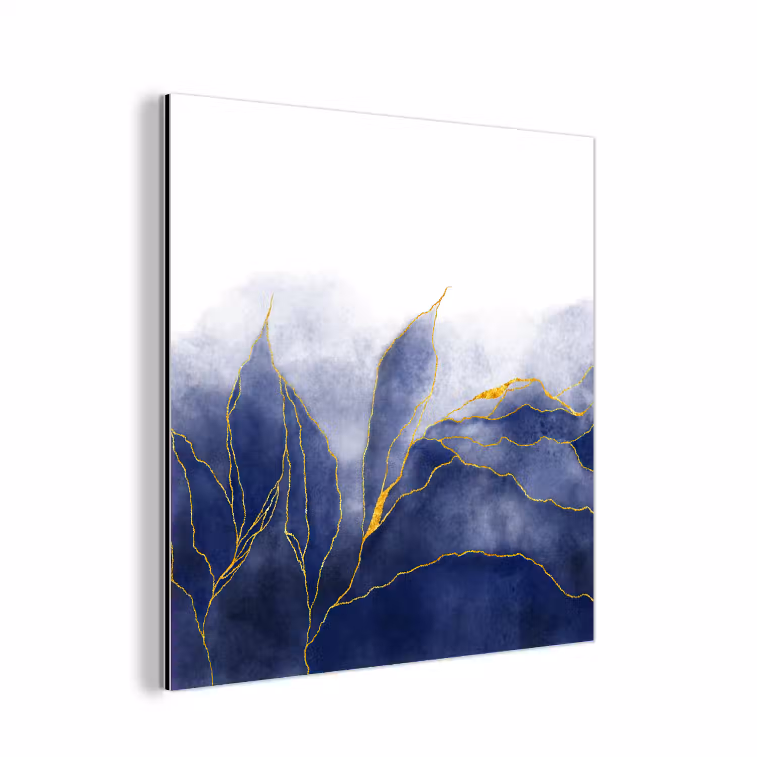 Marmer - Blauw - Marmerlook - Goud - Textuur aluminium wit klein -3d