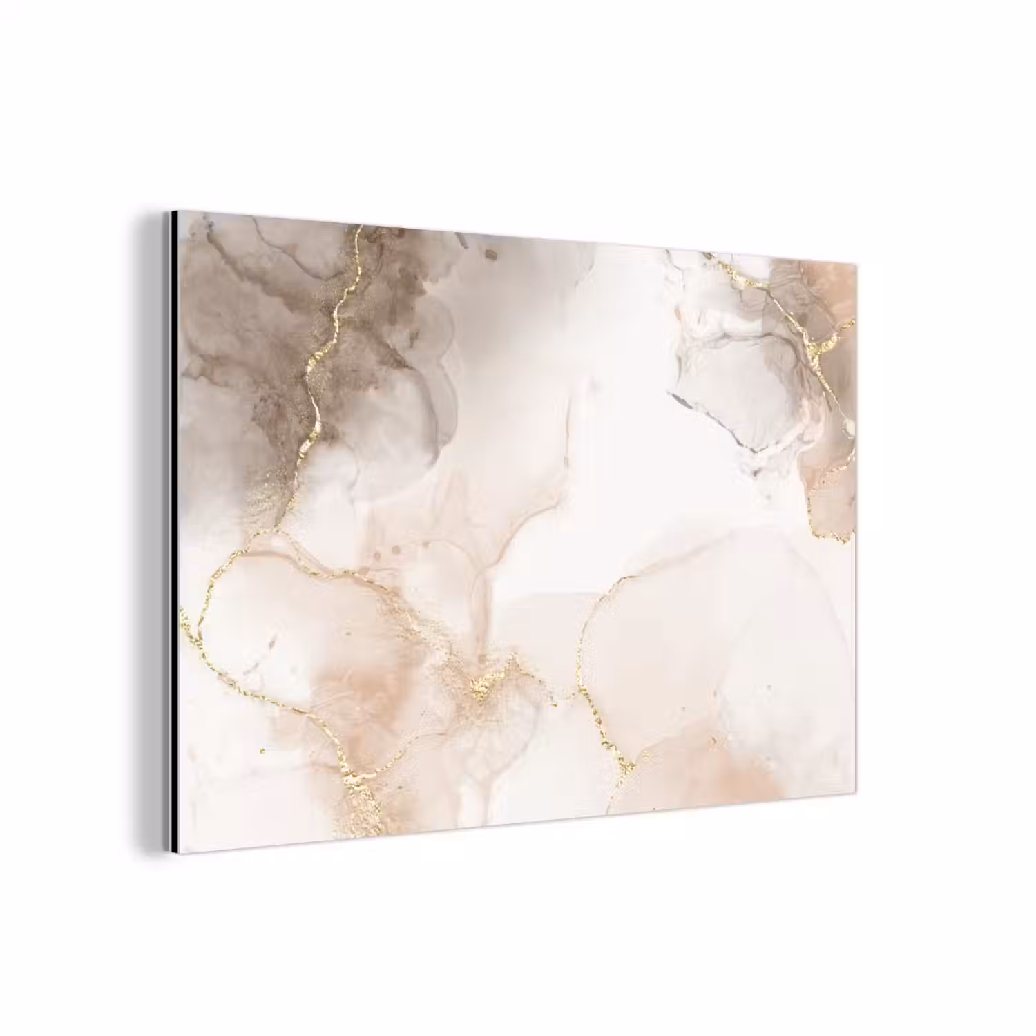 Marmer - Bruin - Gouden aluminium wit klein -3d