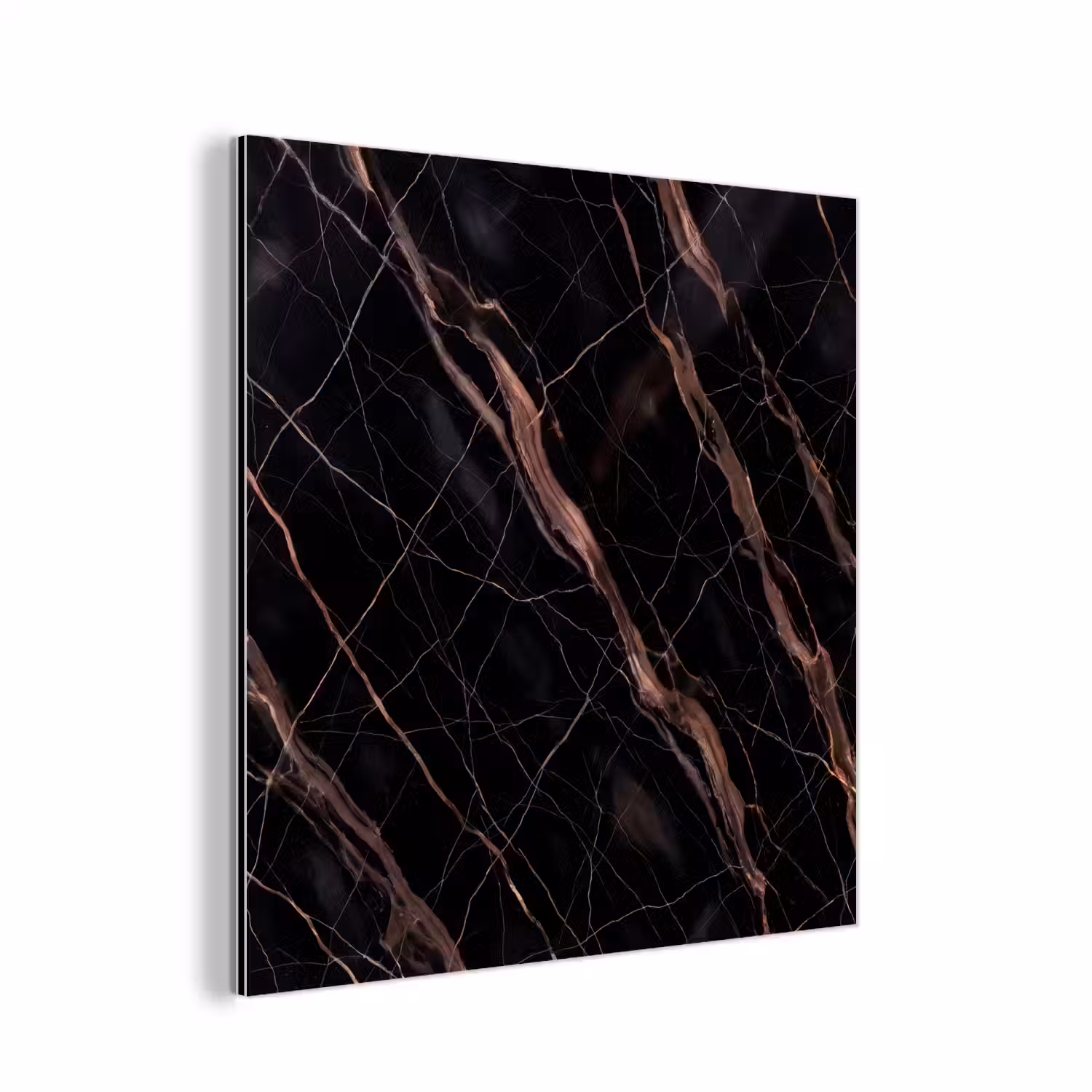 Marmer - Goud - Patroon - Luxe - Zwart aluminium wit klein -3d