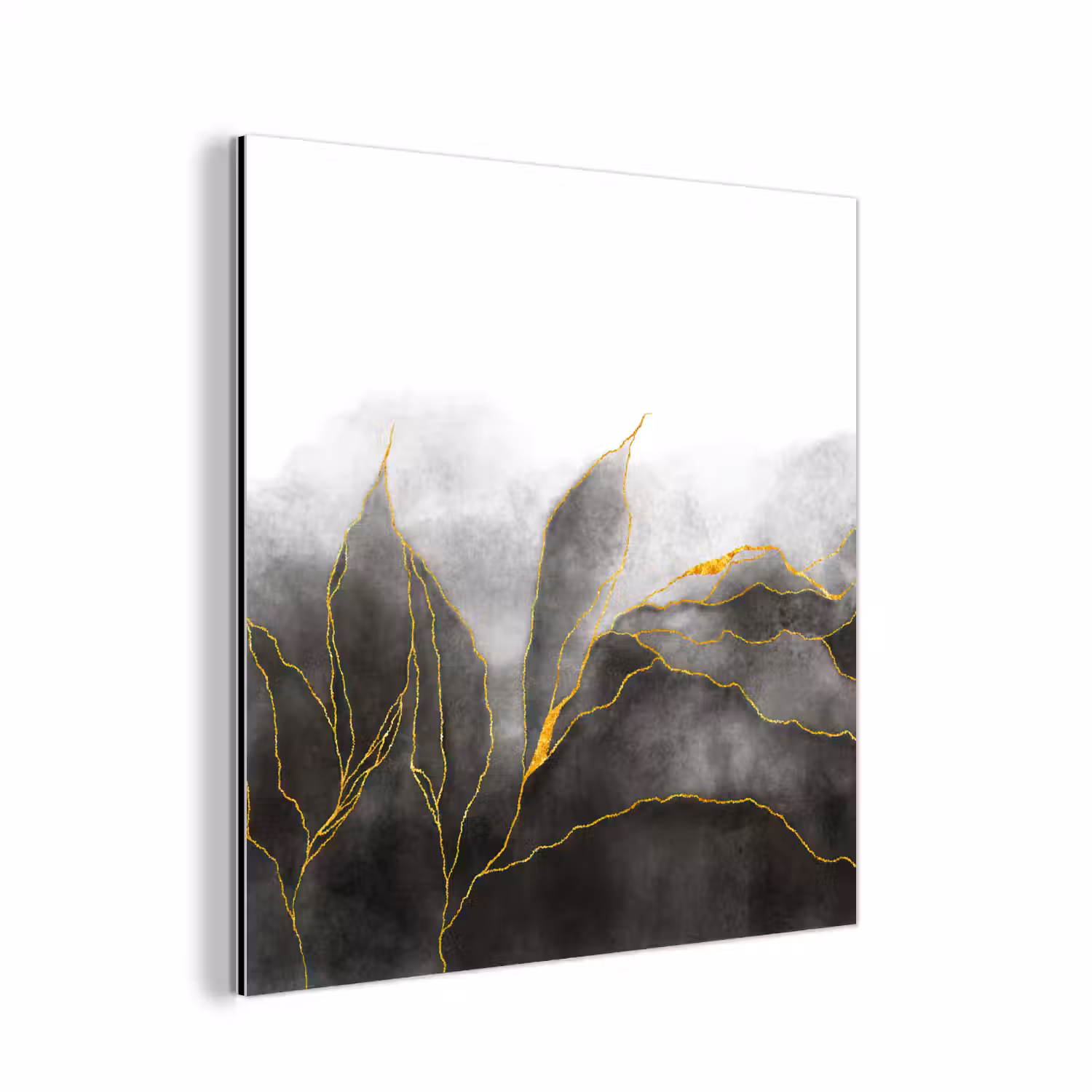 Marmer - Zwart - Goud - Luxe - Marmerlook aluminium wit klein -3d