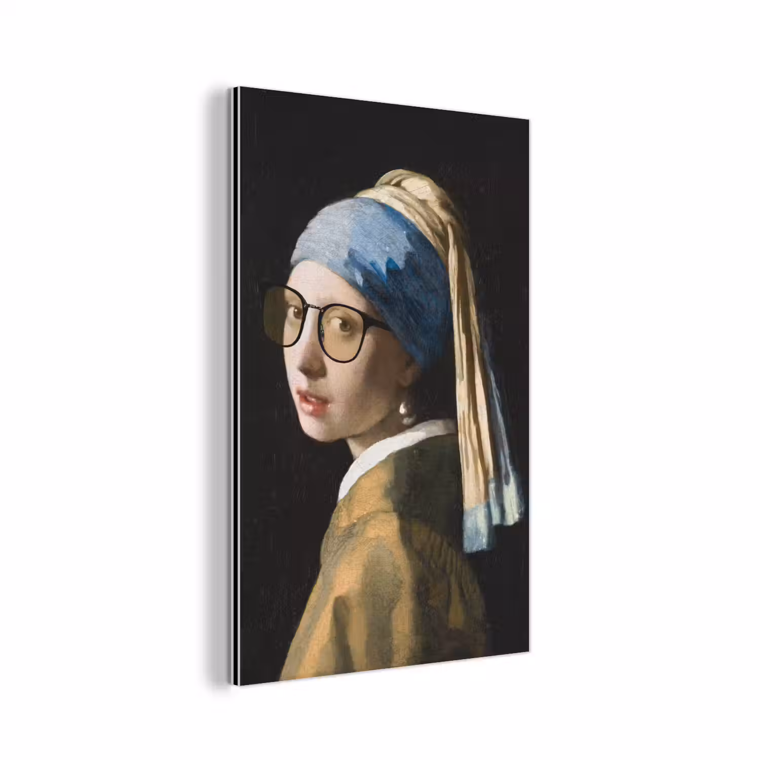 Meisje met de parel - Johannes Vermeer - Bril aluminium wit klein -3d