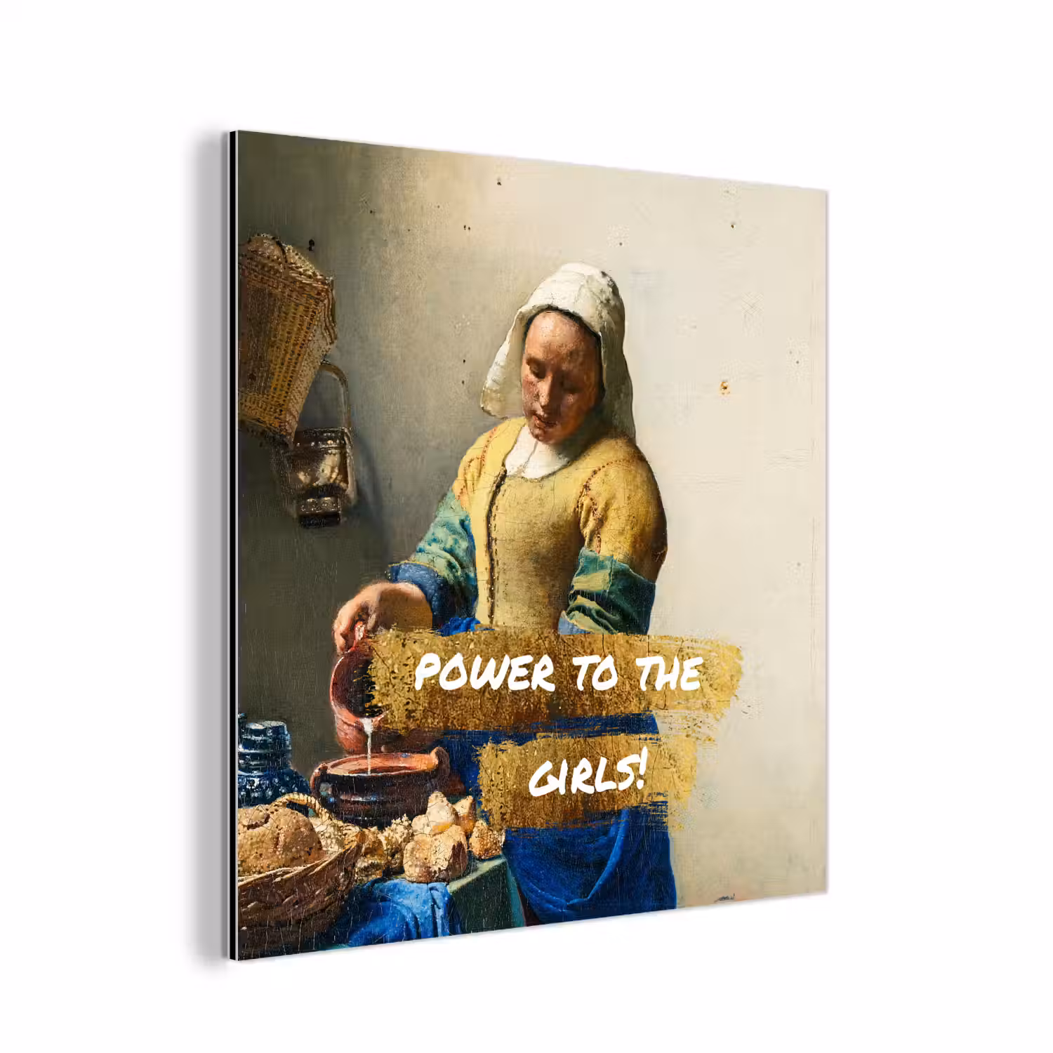 Melkmeisje - Goud - Quotes - Schilderij - Oude meesters aluminium wit klein -3d
