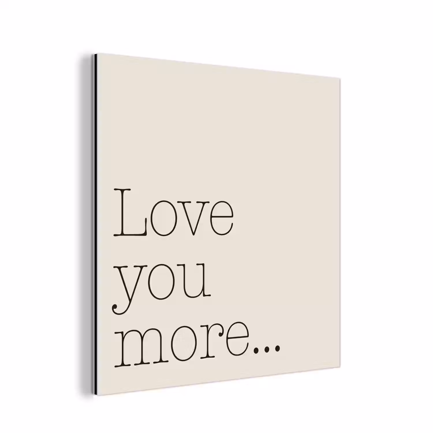 Minimalistisch - Love - Beige aluminium wit klein -3d