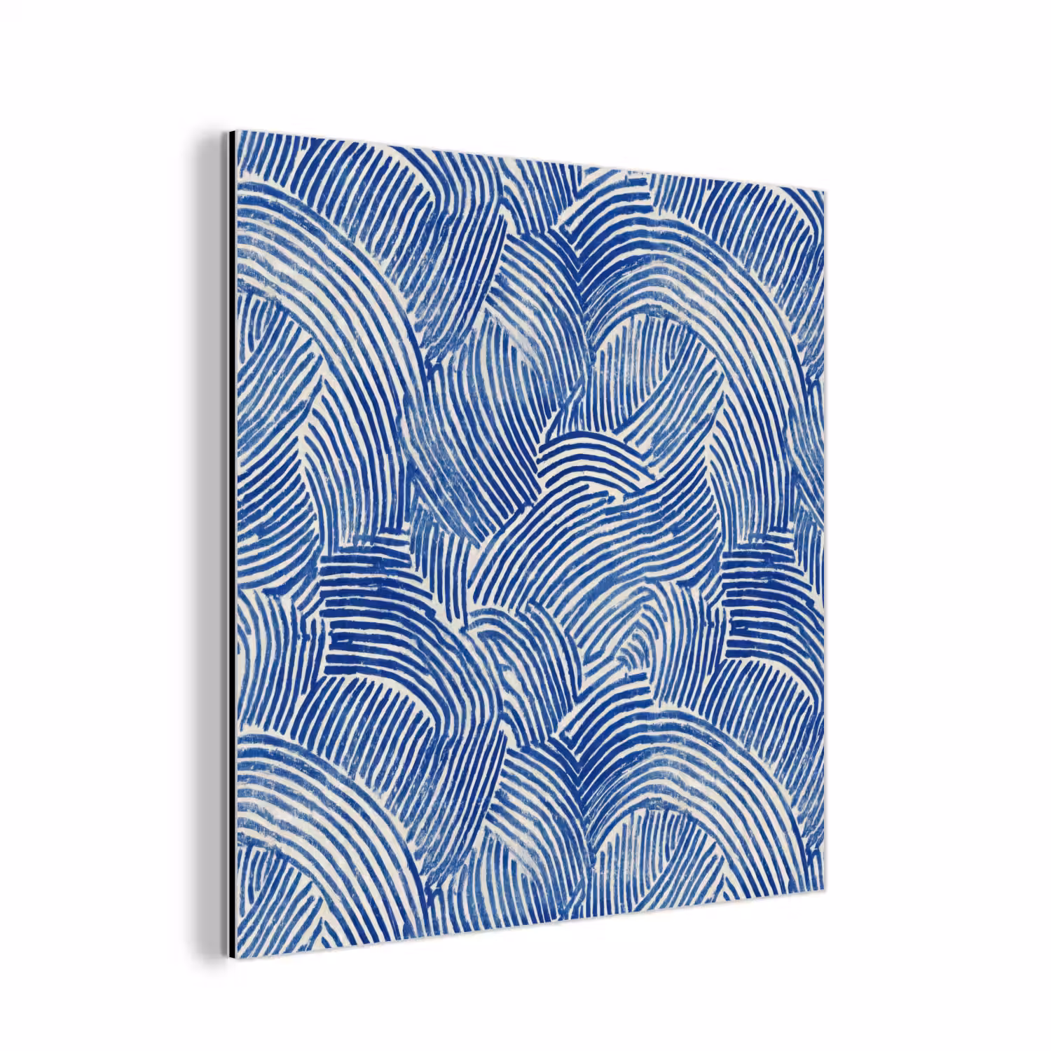 Modern - Abstract - Blauw aluminium wit klein 46 -3d