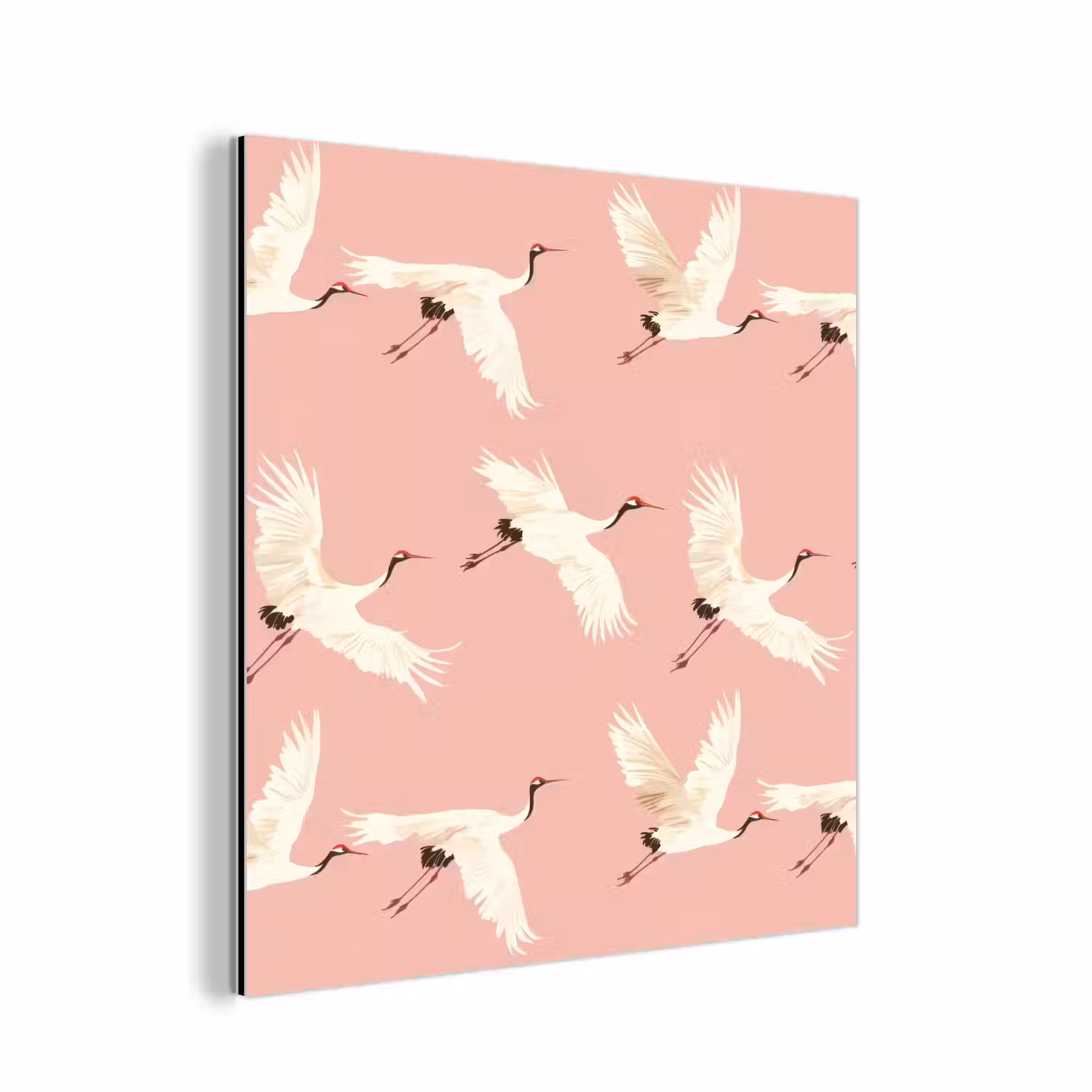Modern - Kraanvogels - Roze aluminium wit klein 46 -3d