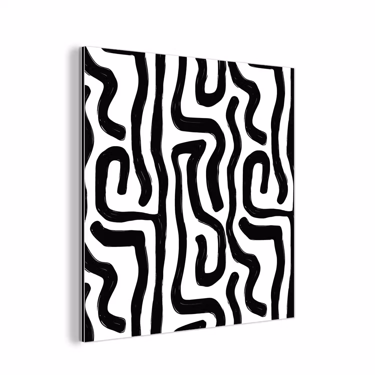 Modern - Lijnen - Zwart aluminium wit klein 46 -3d